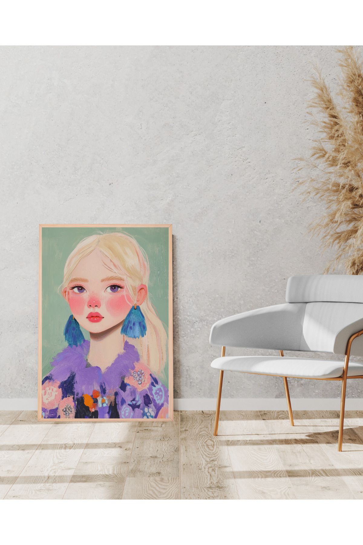 Tuba Decor Tek parça Ahşap Çerçeve Görünümlü MDF Tablo