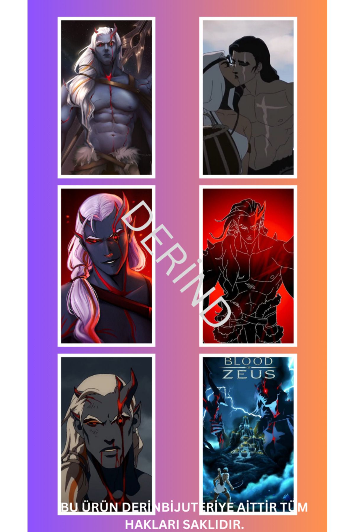 DERİND Blood of Zeus- Seraphim Anime 8 adet sticker