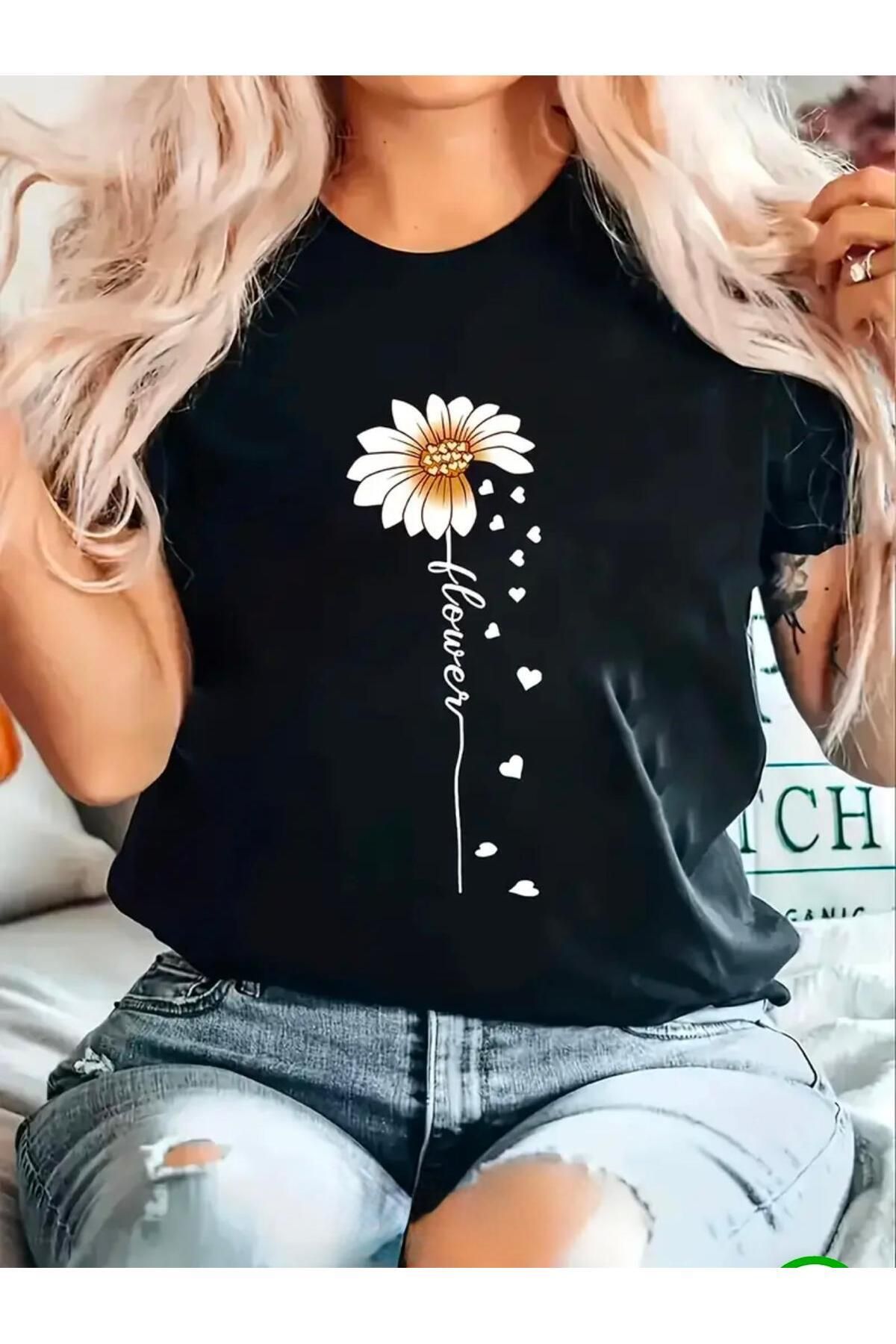 Tarzsokak FLOWER YAZI DETAYLI BASİC