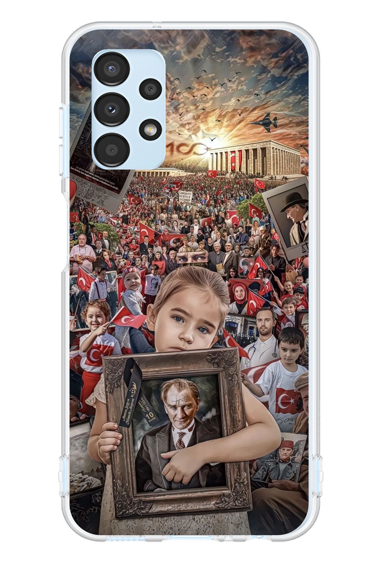 TechTree Samsung Galaxy A13 Uyumlu Anıtkabir Atatürk Portre Şeffaf Silikon Kılıf