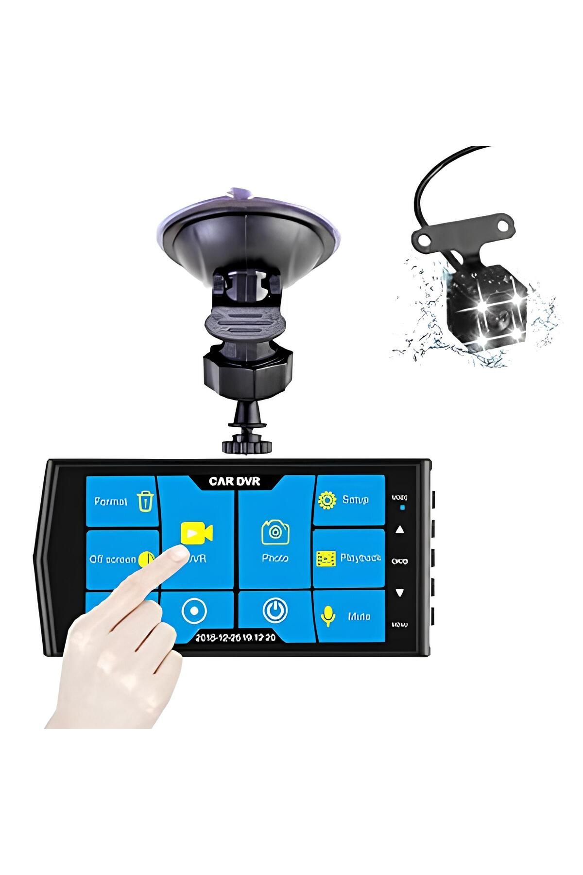 NOMTEKNO TAM EKRAN DOKUNMATİK ARAÇ İÇİ ÖN VE ARKA HD KAMERA GECE GÖRÜŞLÜ