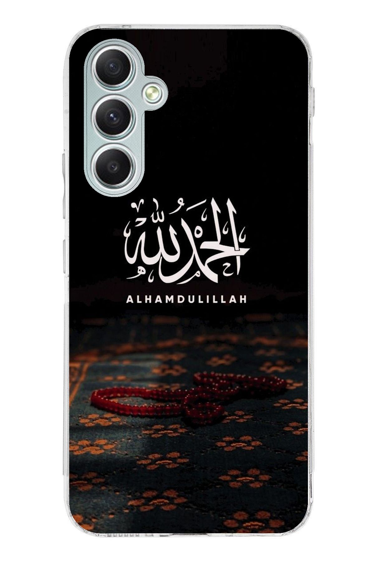 TechTree Samsung Galaxy A34 Uyumlu Elhamdülillah Tesbih Şeffaf Silikon Kılıf