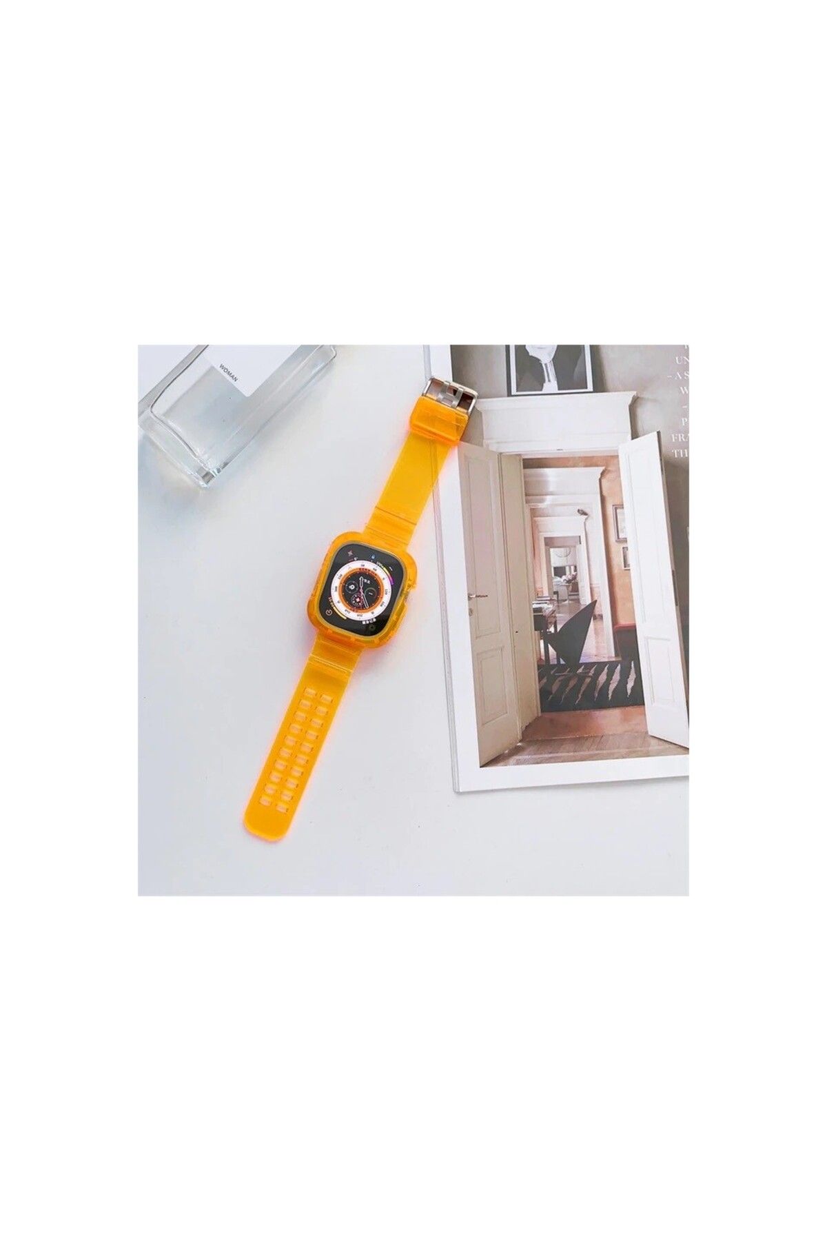 Dmay Apple Watch Ultra 2 (2024) Uyumlu 2in1 Tam Koruma Silikon Kordon Kılıf