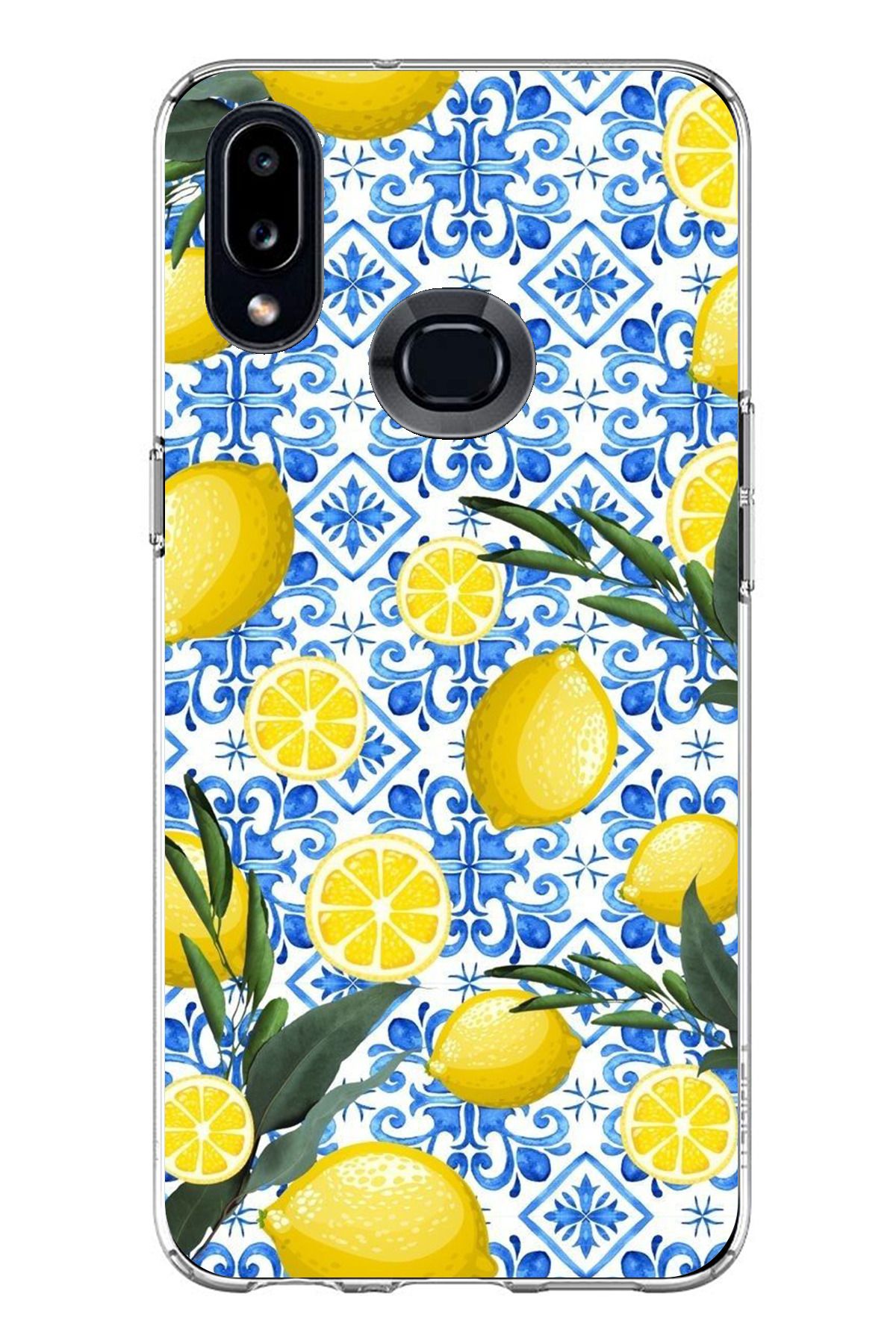 TechTree Samsung Galaxy A10S Uyumlu Limon Sulu Boya Şeffaf Silikon Kılıf