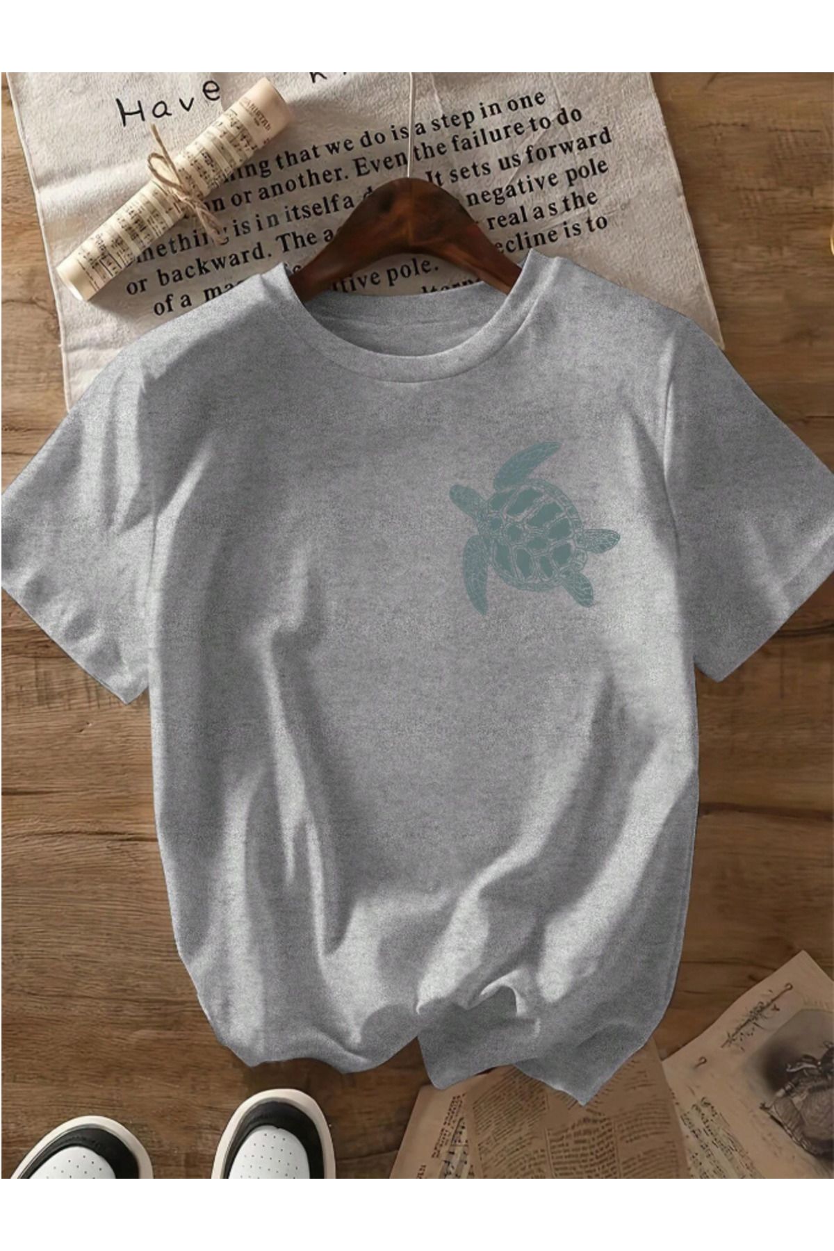 Tarzsokak Unisex Kadın/Erkek Caretta Renkli Özel Baskılı Oversize Pamuk Penye