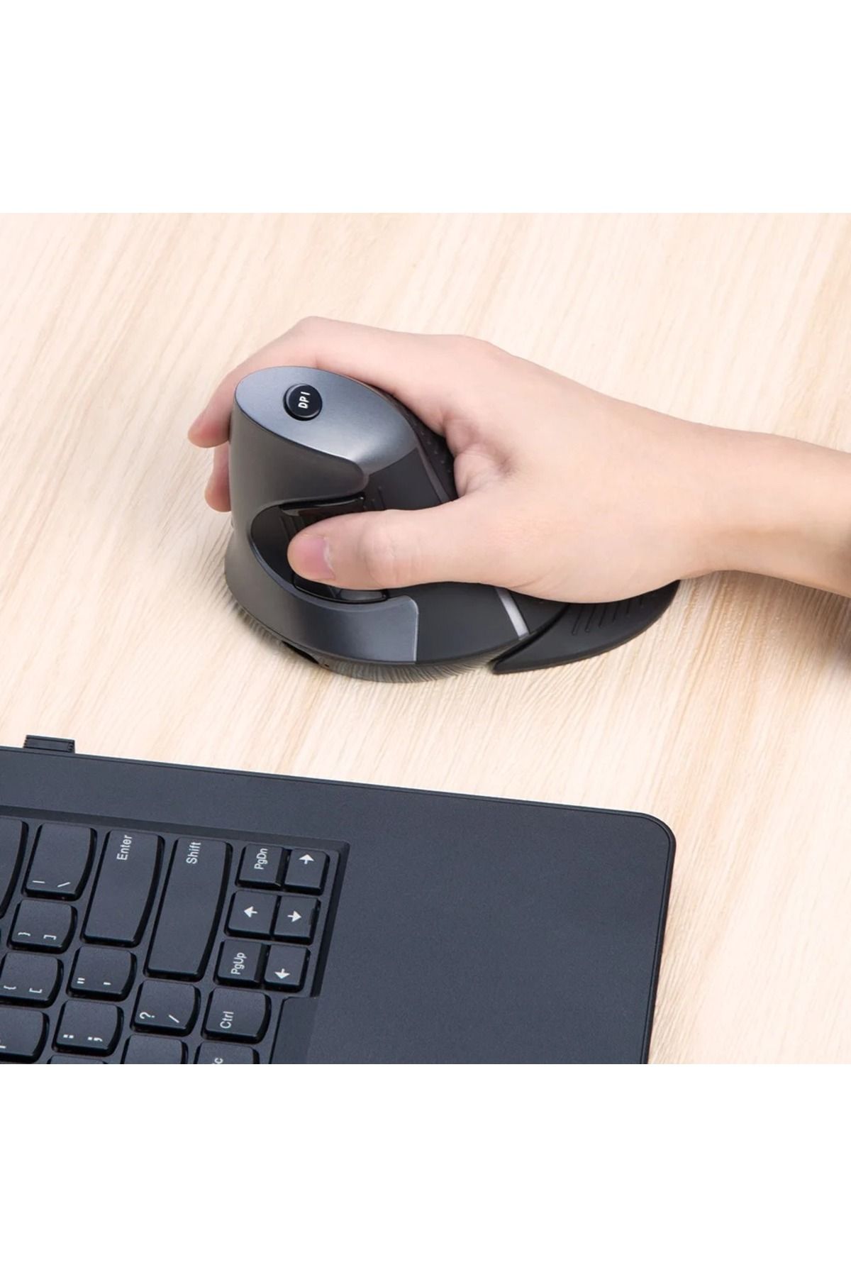 Monozone Delux Ergonomik Dikey Mouse Ofis Oyun Bilek Destekli 1600DPI Optik Vertikal Kablosuz Mouse