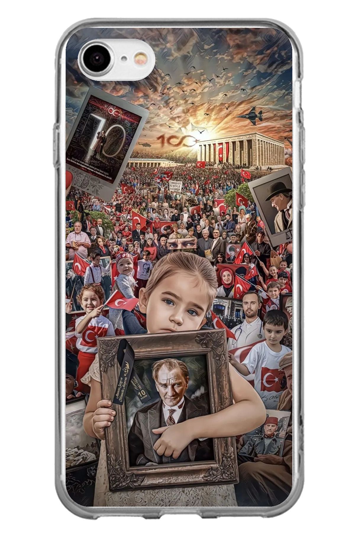 TechTree iPhone 6 - 6s Uyumlu Anıtkabir Atatürk Portre Şeffaf Silikon Kılıf