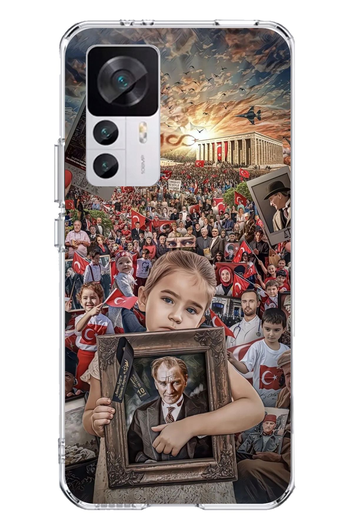TechTree Xiaomi Mi 12T - 12T PRO Uyumlu Anıtkabir Atatürk Portre Şeffaf Silikon Kılıf