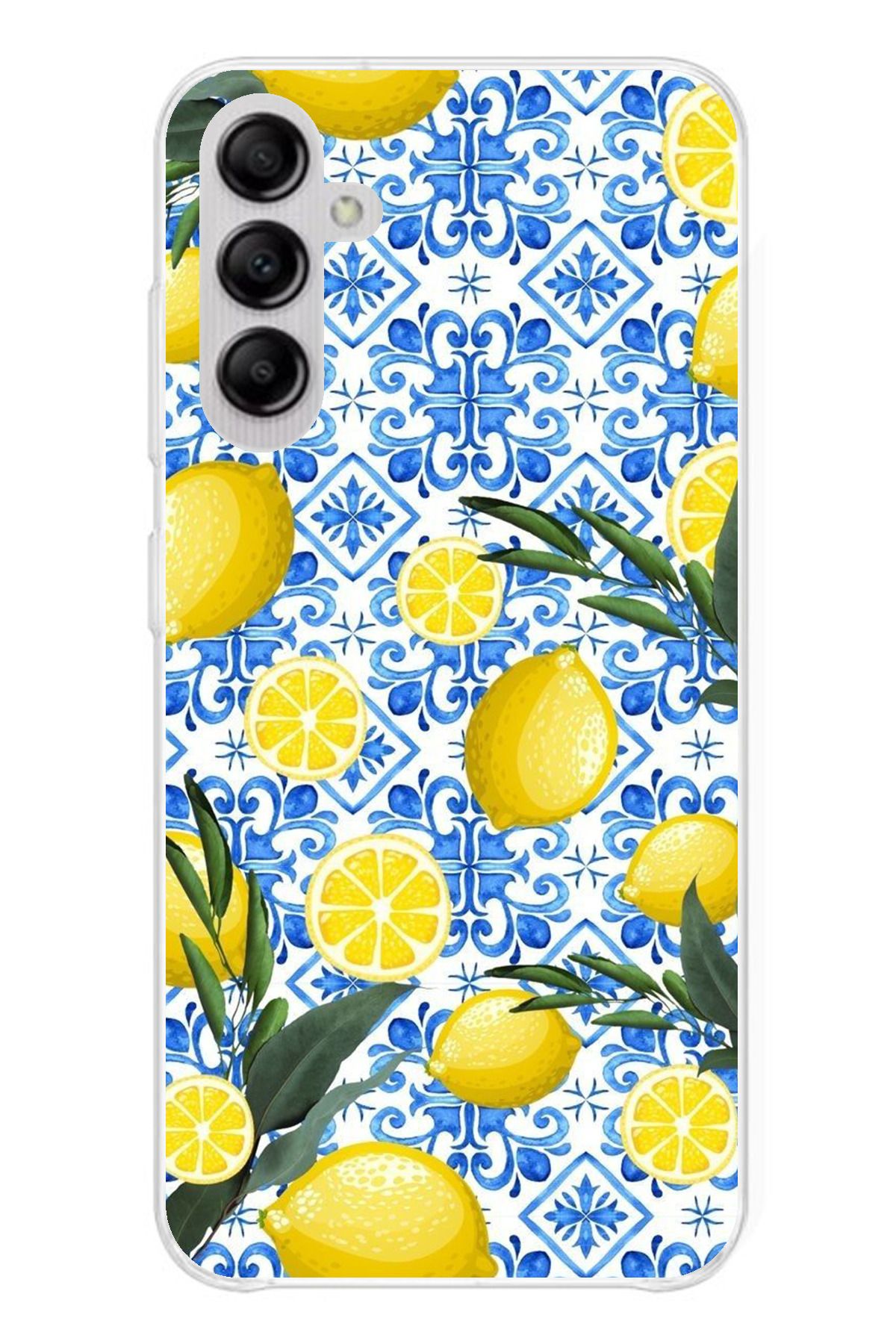 TechTree Samsung Galaxy A14 Uyumlu Limon Sulu Boya Şeffaf Silikon Kılıf