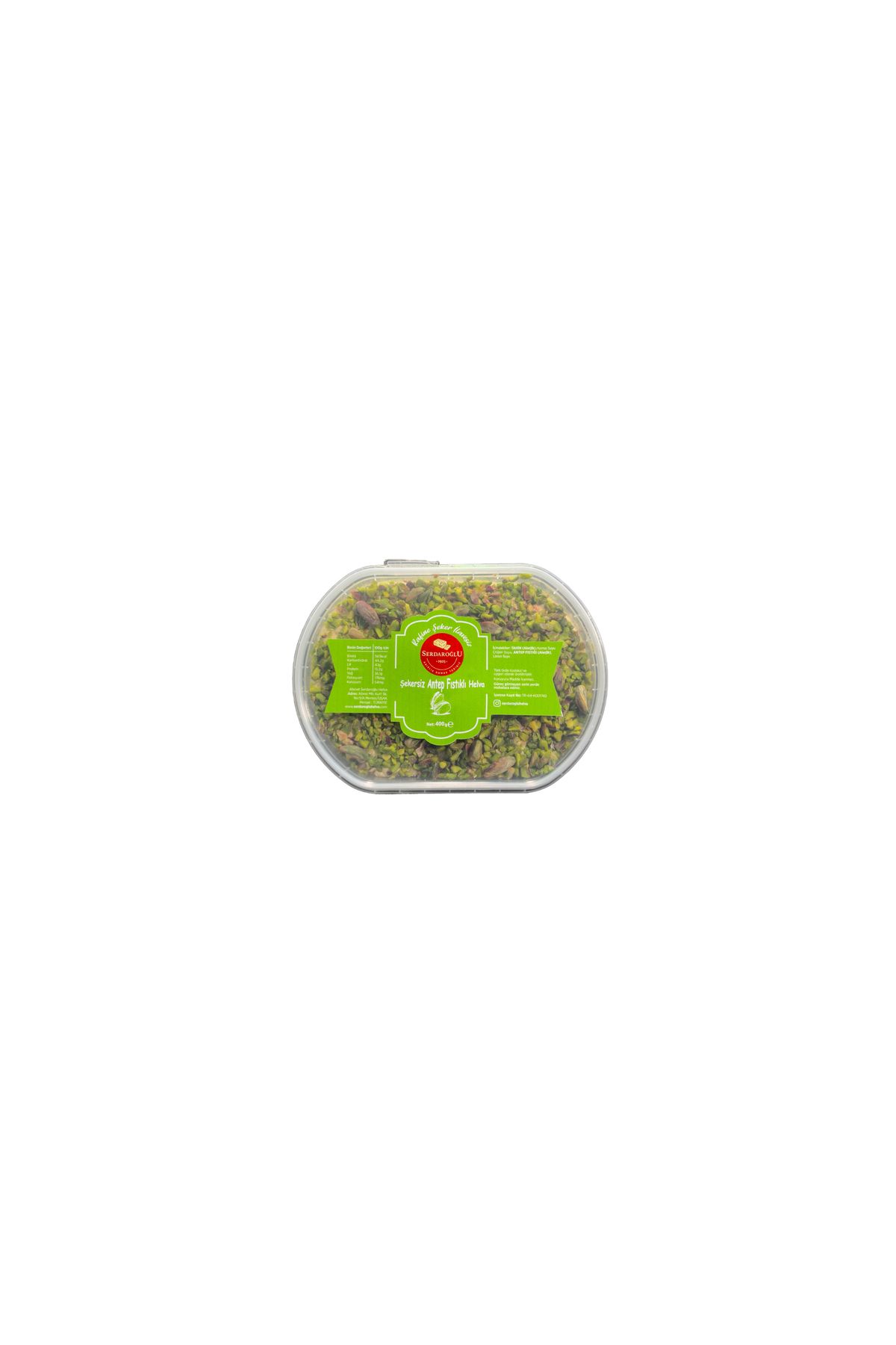 serdaroğlu helva Rafine Şekersiz Antep Fıstıklı Tahin Helva - 400g