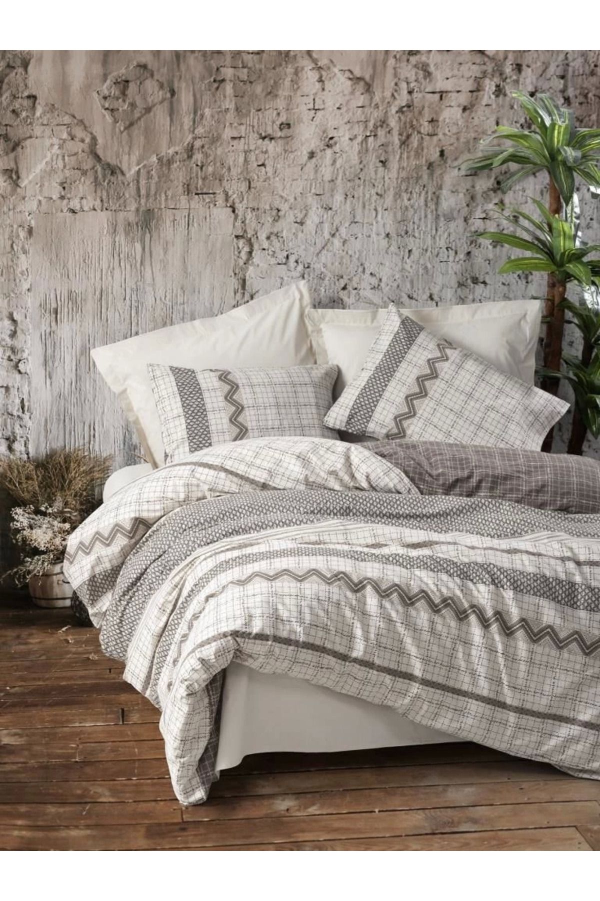 MELFSHOP Cotton Box Toprak Aren Kahve Çift Kişilik Nevresim Takımı
