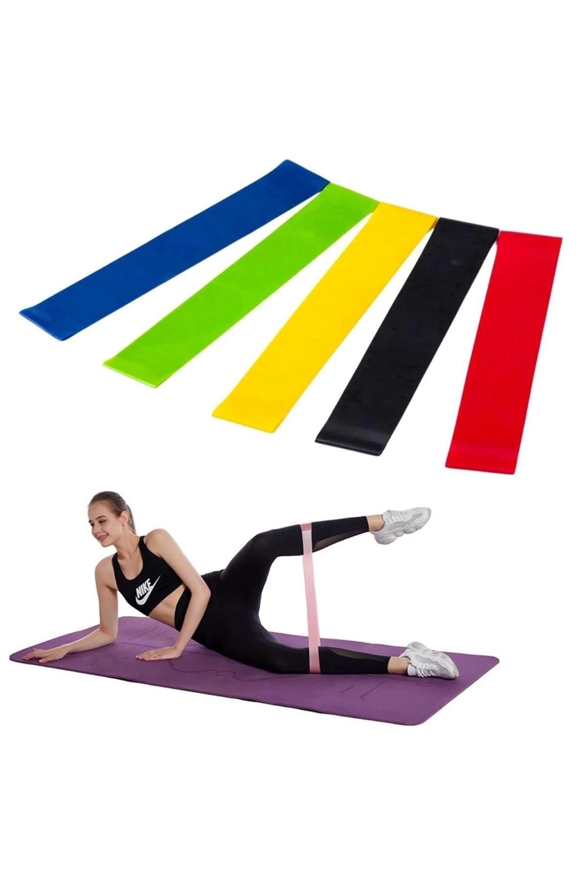 feifei 5Li Egzersiz Direnç Bant Seti Pilates Crossfit Ekipmanları