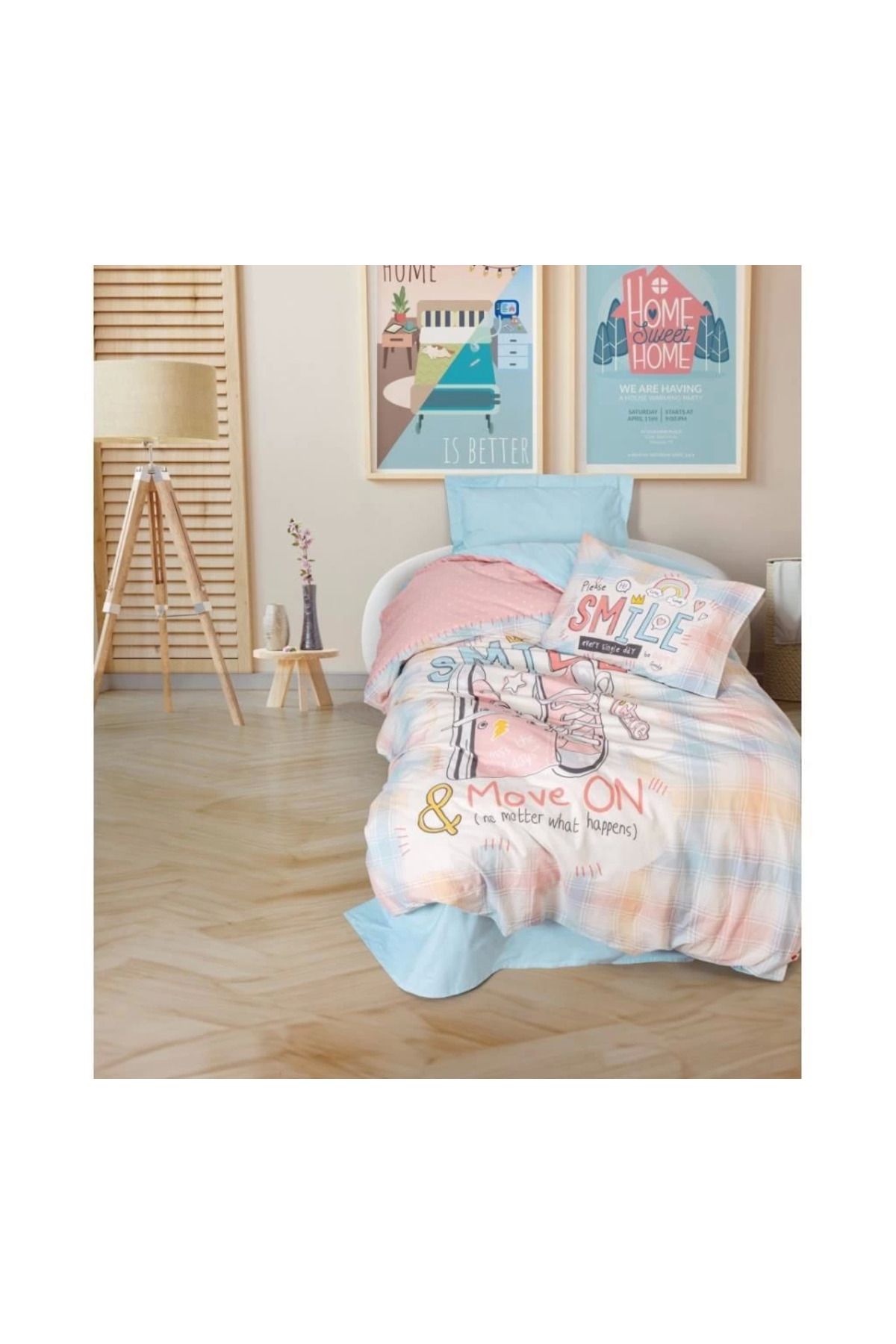 hayalimsah Cotton Box Genç Ranforce Nevresim Takımı Tek Kişilik Smile Mint