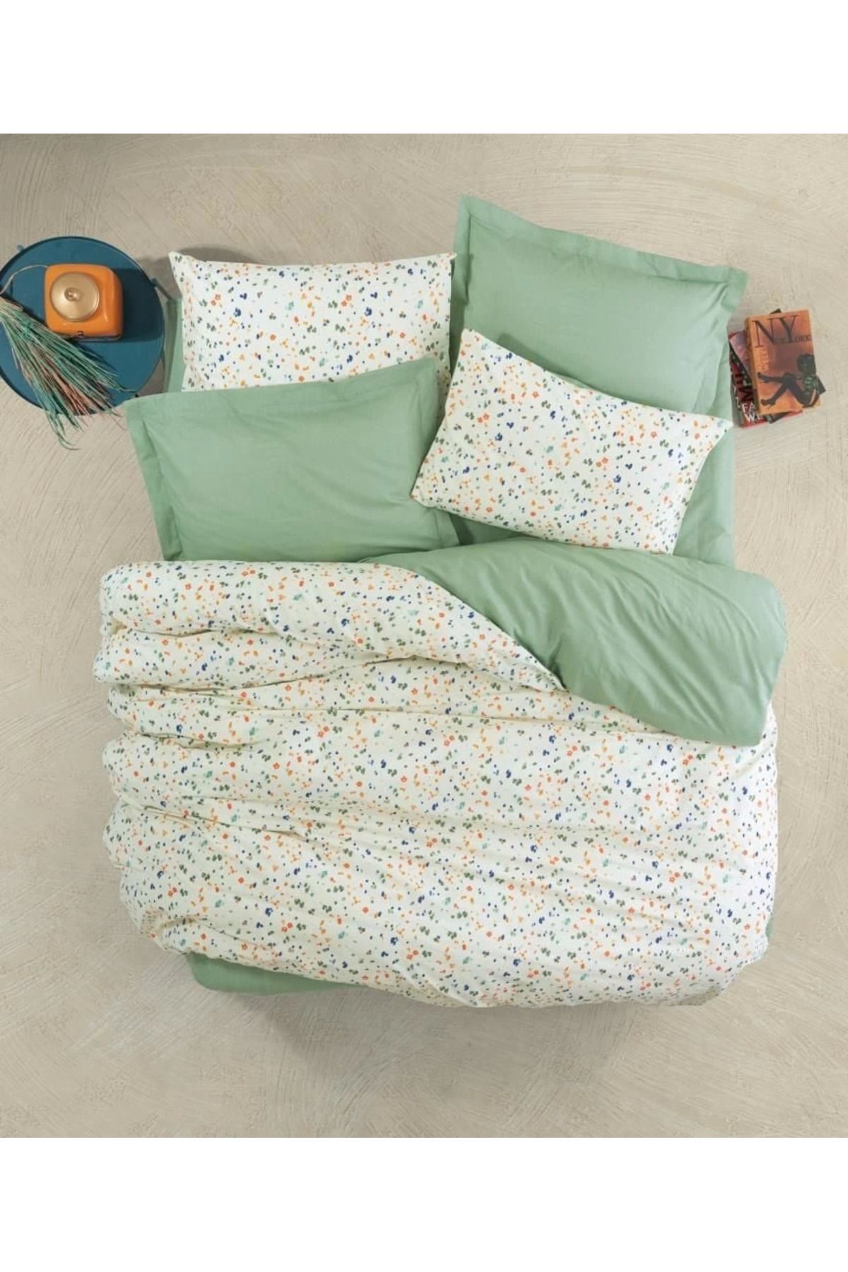 MELFSHOP Cotton Box Petite Çift Kişilik Nevresim Takımı Lola Yeşil