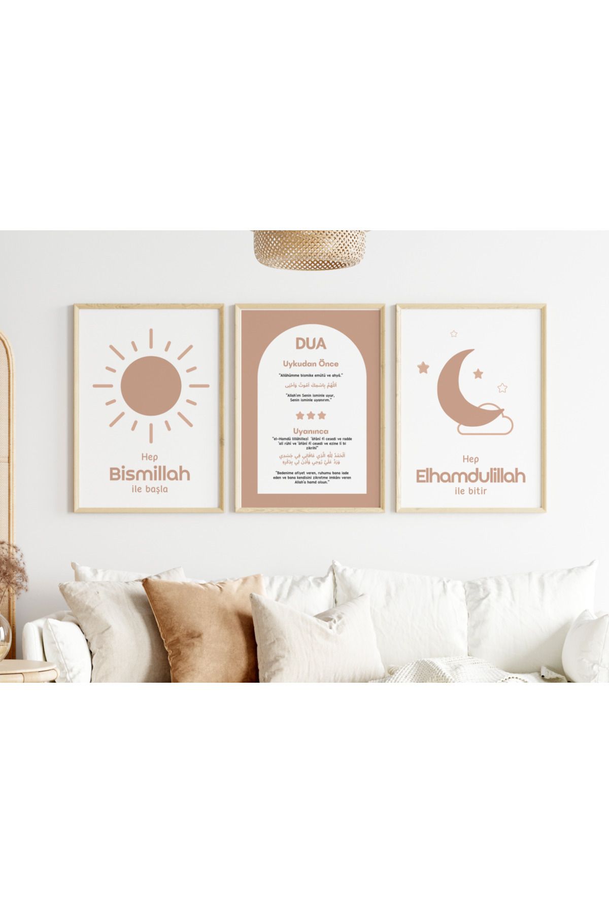 Pi Dekorasyon Çerçeveli Çocuk Odası Dualı Tablo Seti - Bebek Odası Tablosu - Modern Tablo Seti