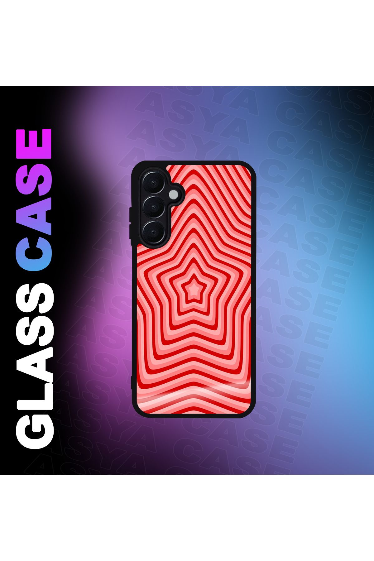 Asya Case Samsung Galaxy A25 5G Kılıf Yıldız Baskılı Telefon Kapağı Siyah Silikon Arka Kapak Koruyucu
