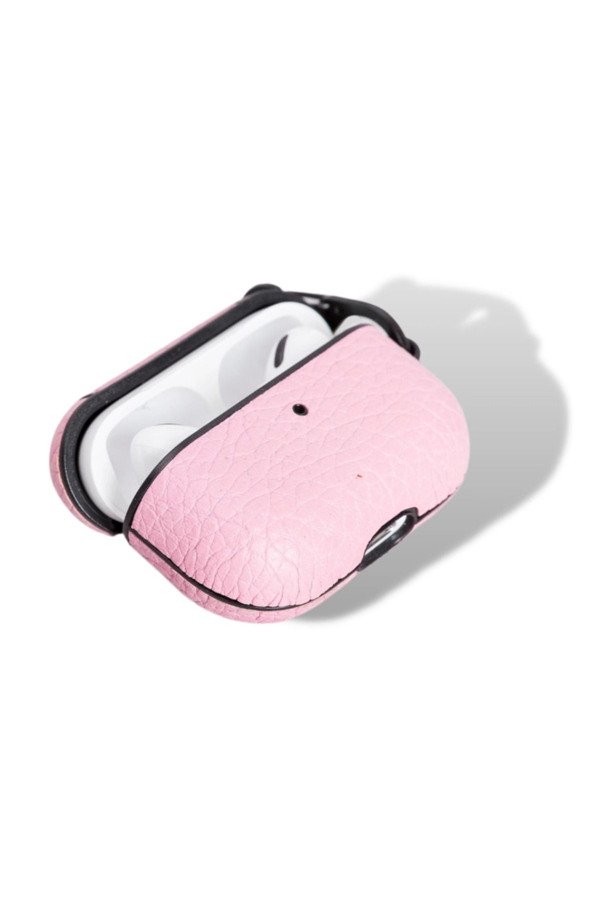Angoravi Apple AirPods Pro Uyumlu Deri Kılıf Juni NU2 Pembe