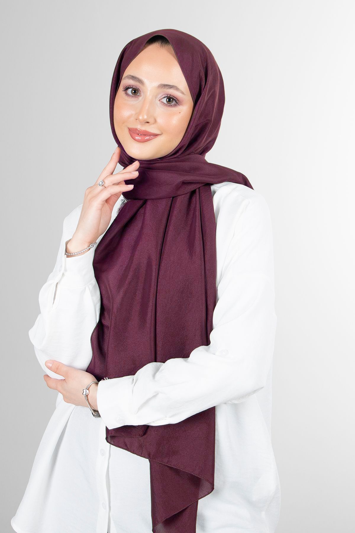 Harem Brisa Vual Şal Açık Mürdüm