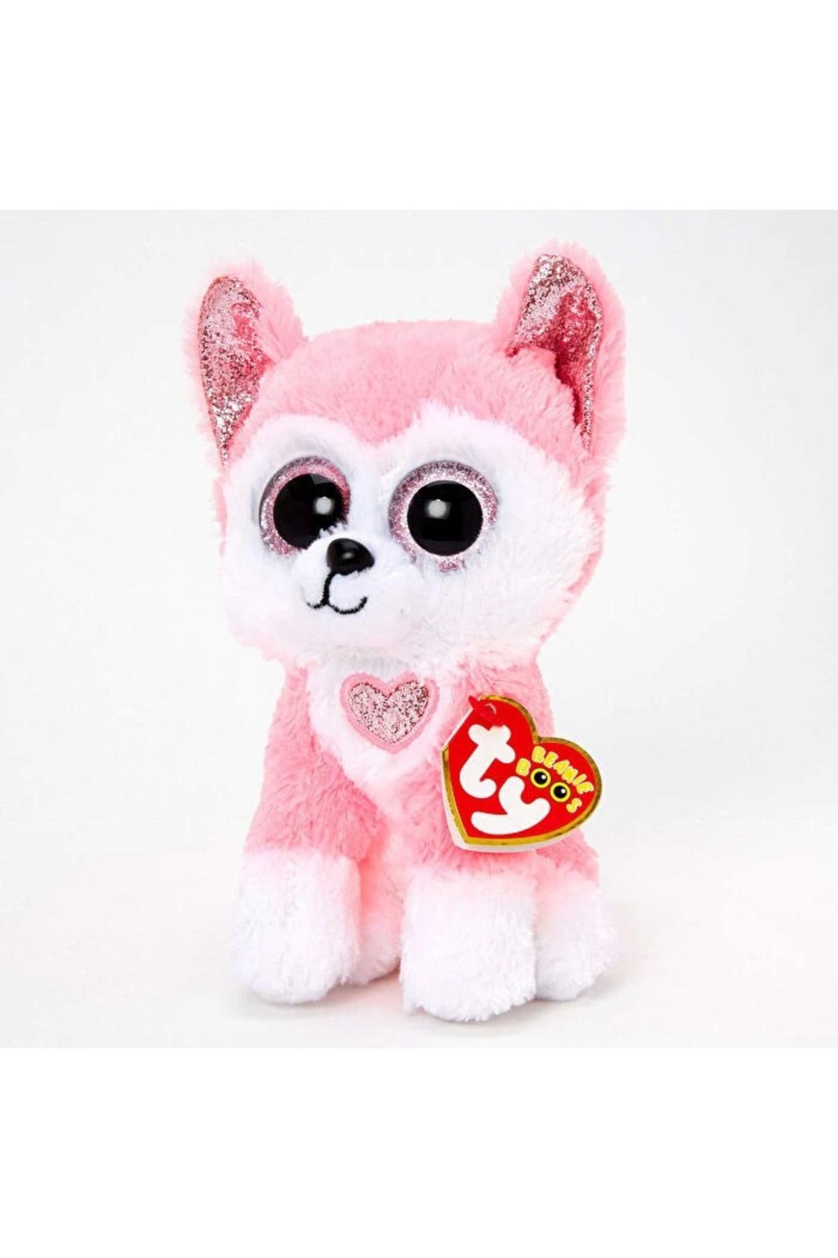 Angoravi Ty Beanie Boos Peluş Köpek Pembe Husky Hunk 15 cm