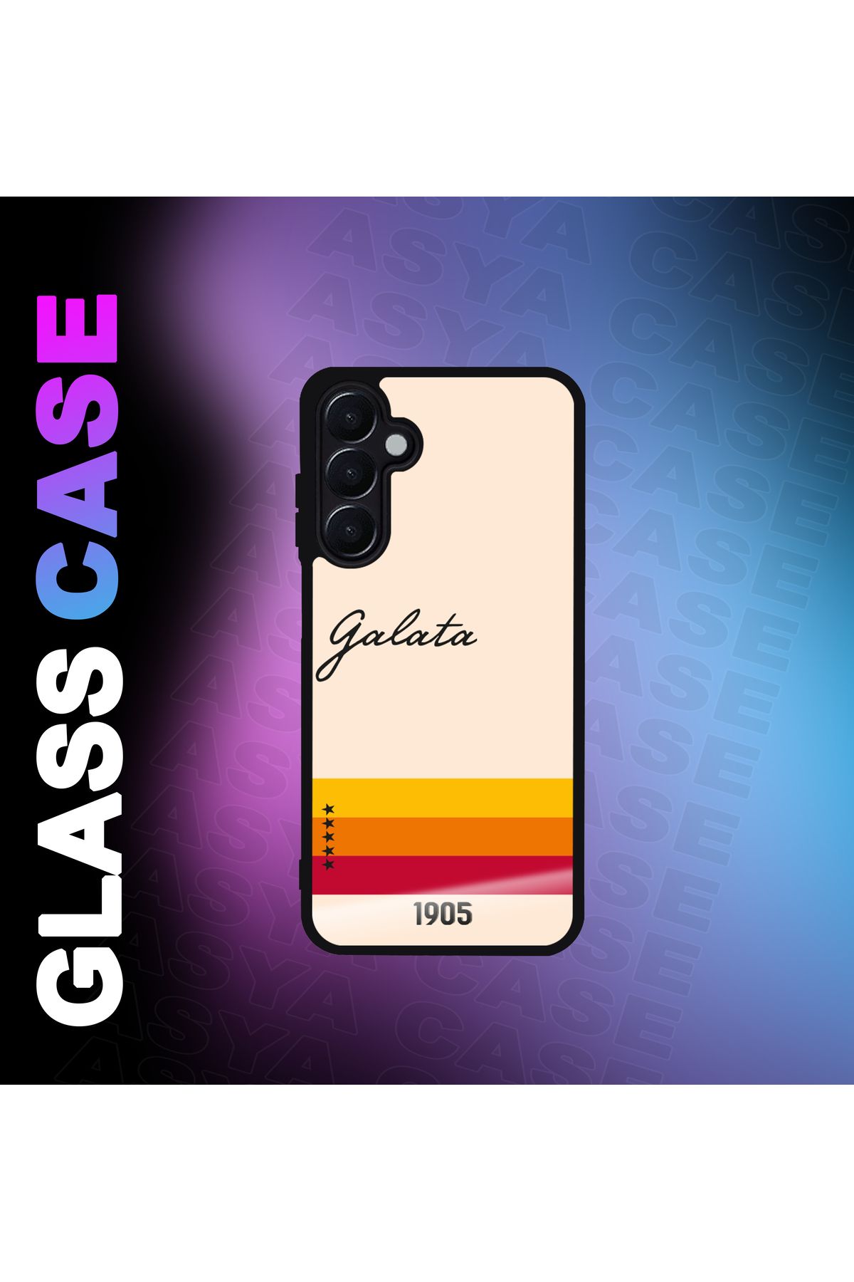 Asya Case Samsung Galaxy A55 5G Kılıf Galata Baskılı Telefon Kapağı Siyah Silikon Arka Kapak Koruyucu