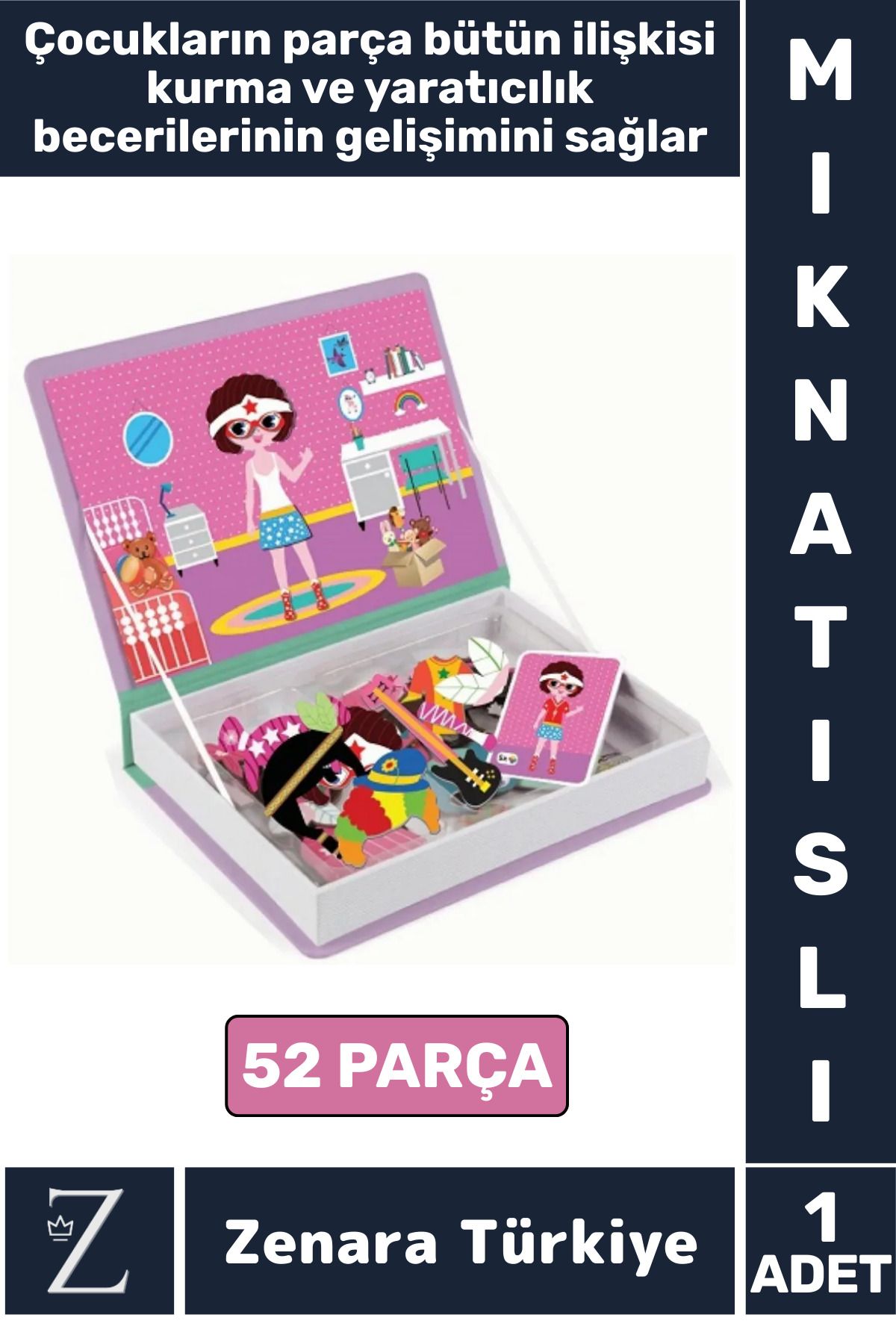 Zenara Eğitici Yaratıcılık Görsel Algı Hafıza Parça Bütün İlişkisi Kurma Eğlenceli MAGNET KIYAFET GİYDİRME