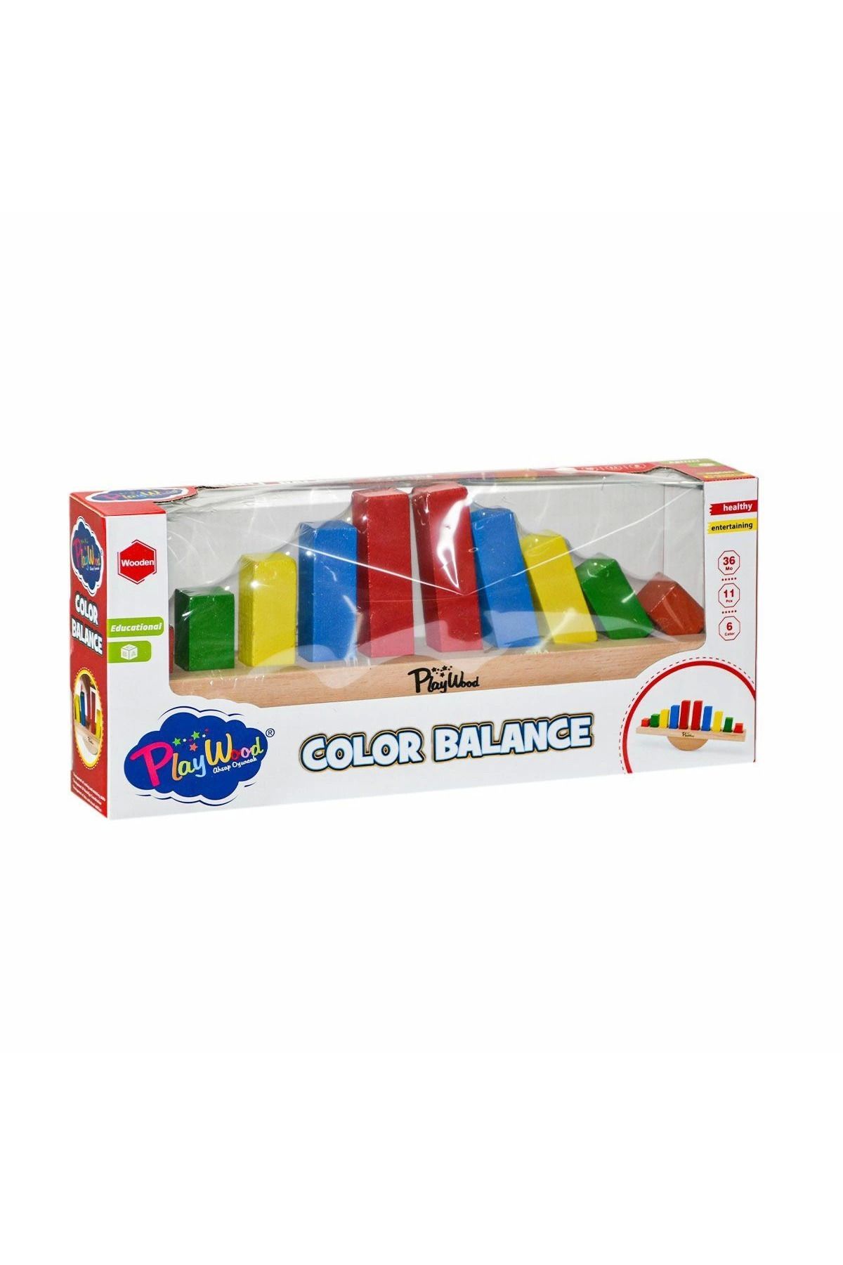 MELFSHOP ONY-387 Ahşap Renkli Balans Oyunu -Onyıl