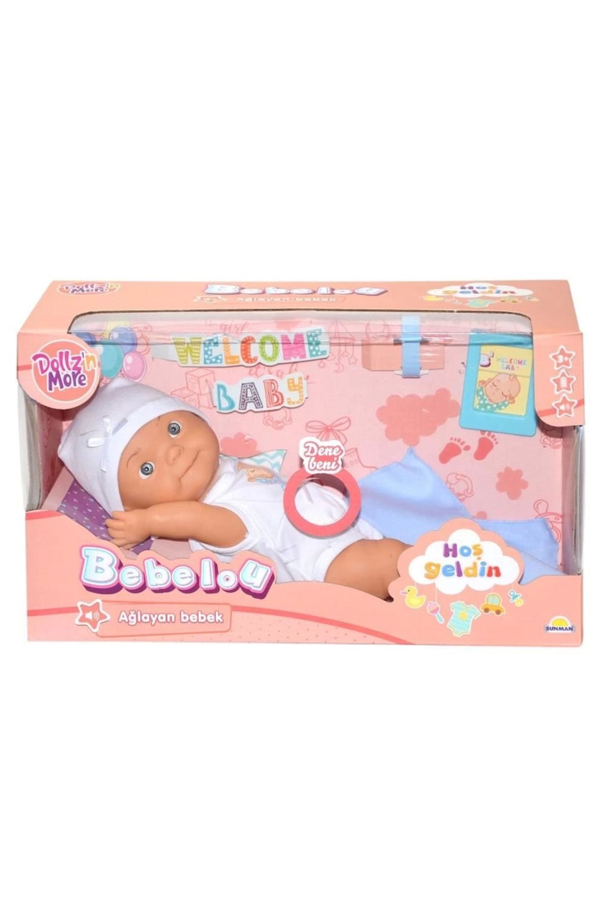 yusuftex Bebelou Hoş Geldin Bebeği Sesli 30 cm