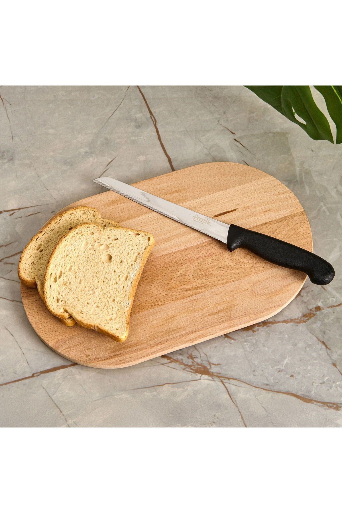 ASPARTAM Pratikk İnce Dişli Ekmek Bıçağı - Siyah - 17 cm