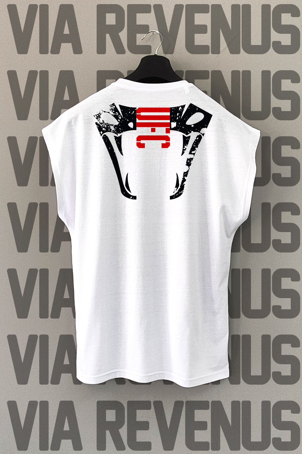 Vordevia UFC Sırt Baskılı Sıfır Kollu Bisiklet Yaka Spor Tshirt