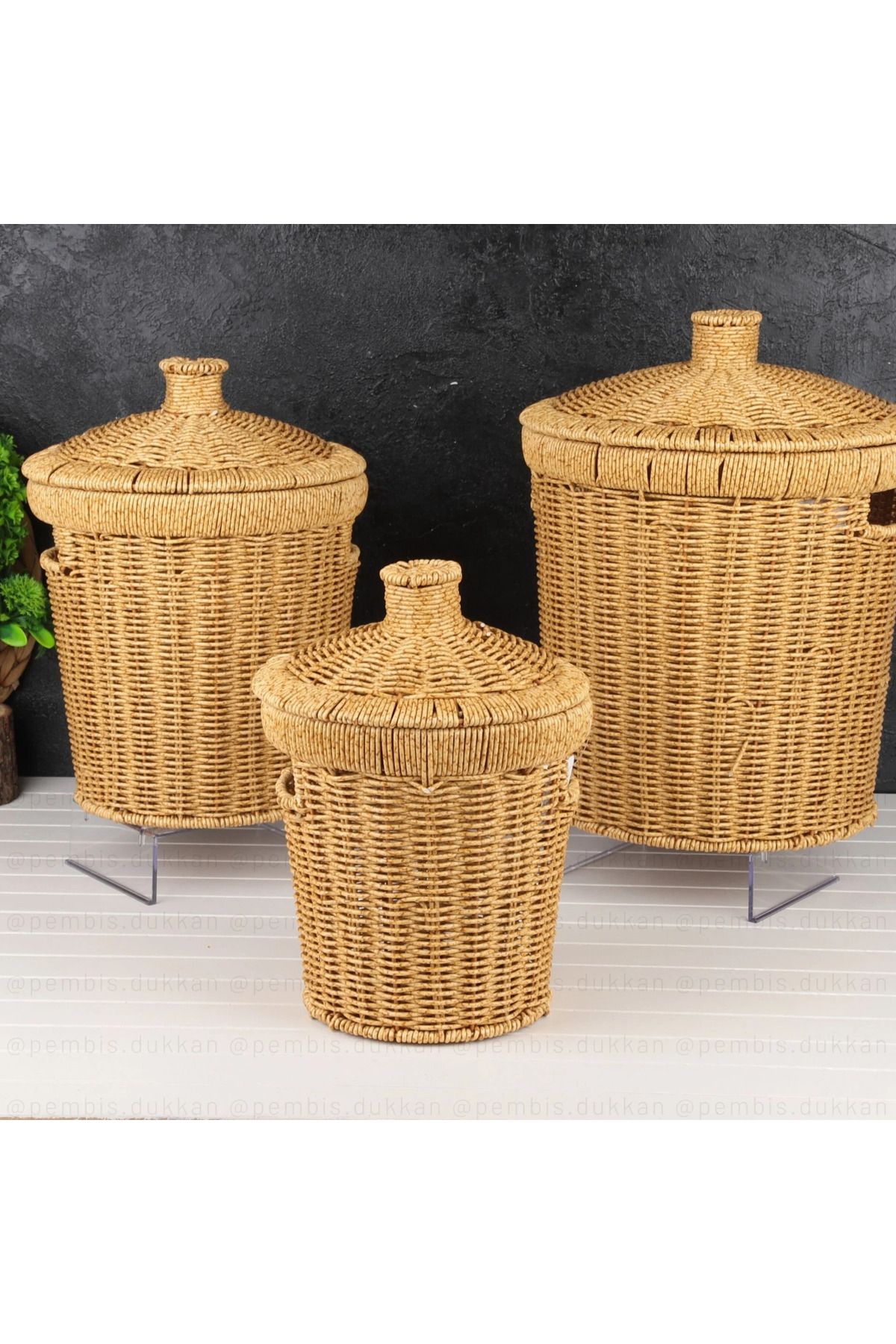 Lizzy RATTAN 3'LÜ PATATES SOĞAN SARIMSAK SEPETİ