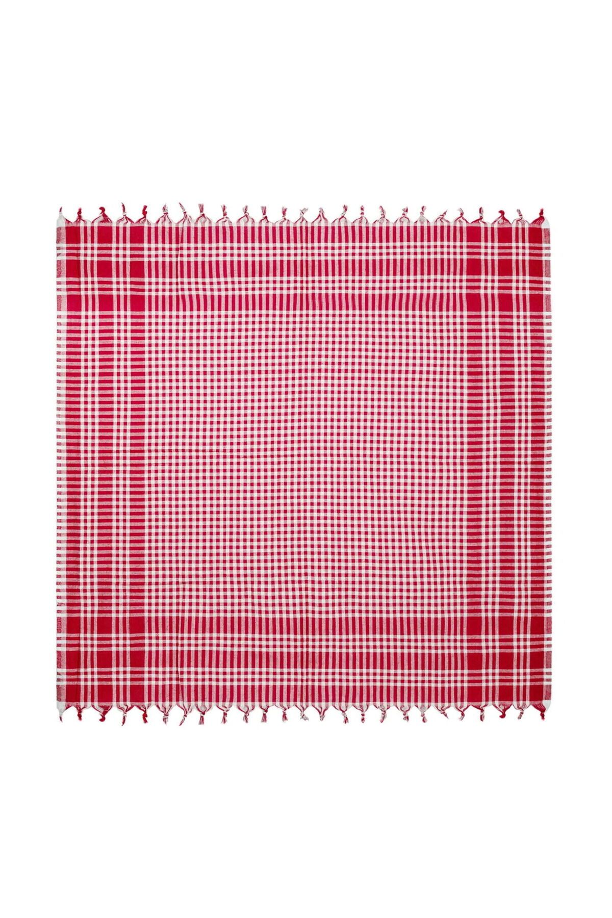 MATMEL Ekoseli Piknik Örtüsü - Kırmızı - 165x165 cm