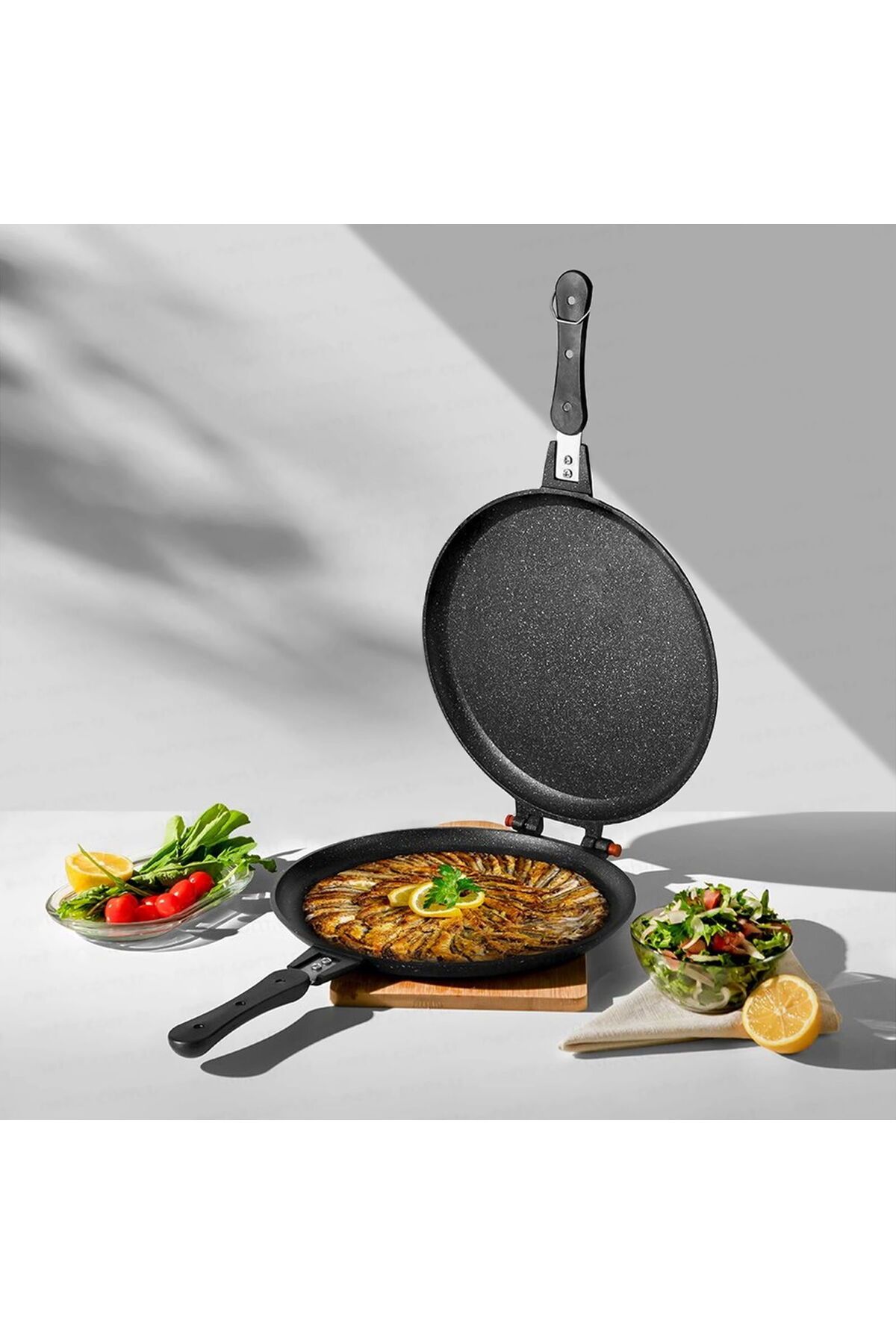 ASPARTAM Nehirr Alüminyum Döküm Balık Tavası - Siyah - 30 cm