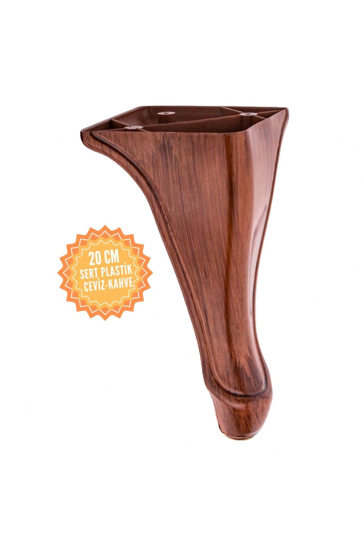 KOÇSAN Yunus Ceviz 20 Cm Plastik Mobilya Ayağı, Lüks Metal Mobilya Ayak, Koltuk, Dolap, Şifonyer Ayak