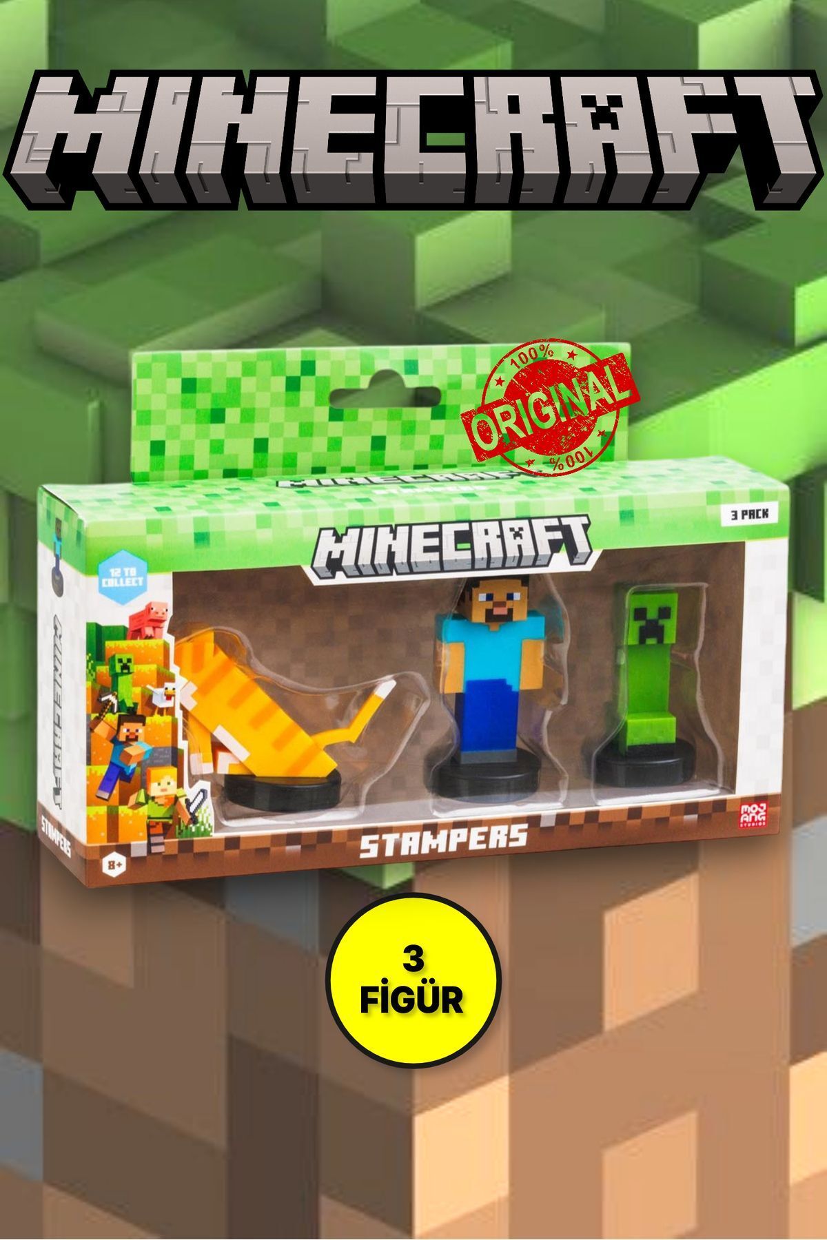 TOYFEST Minecraft 3D Figür Stamper 3'lü Set - MODEL 1