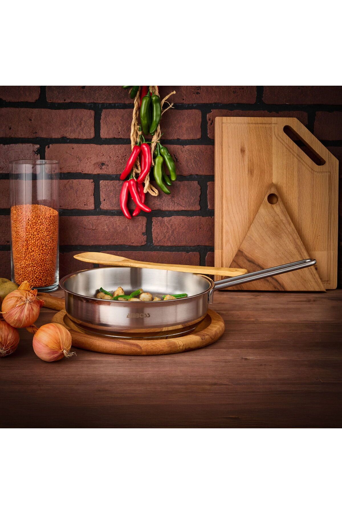 ASPARTAM Ambosss Saphire Çelik Tava - Inox - 22 cm
