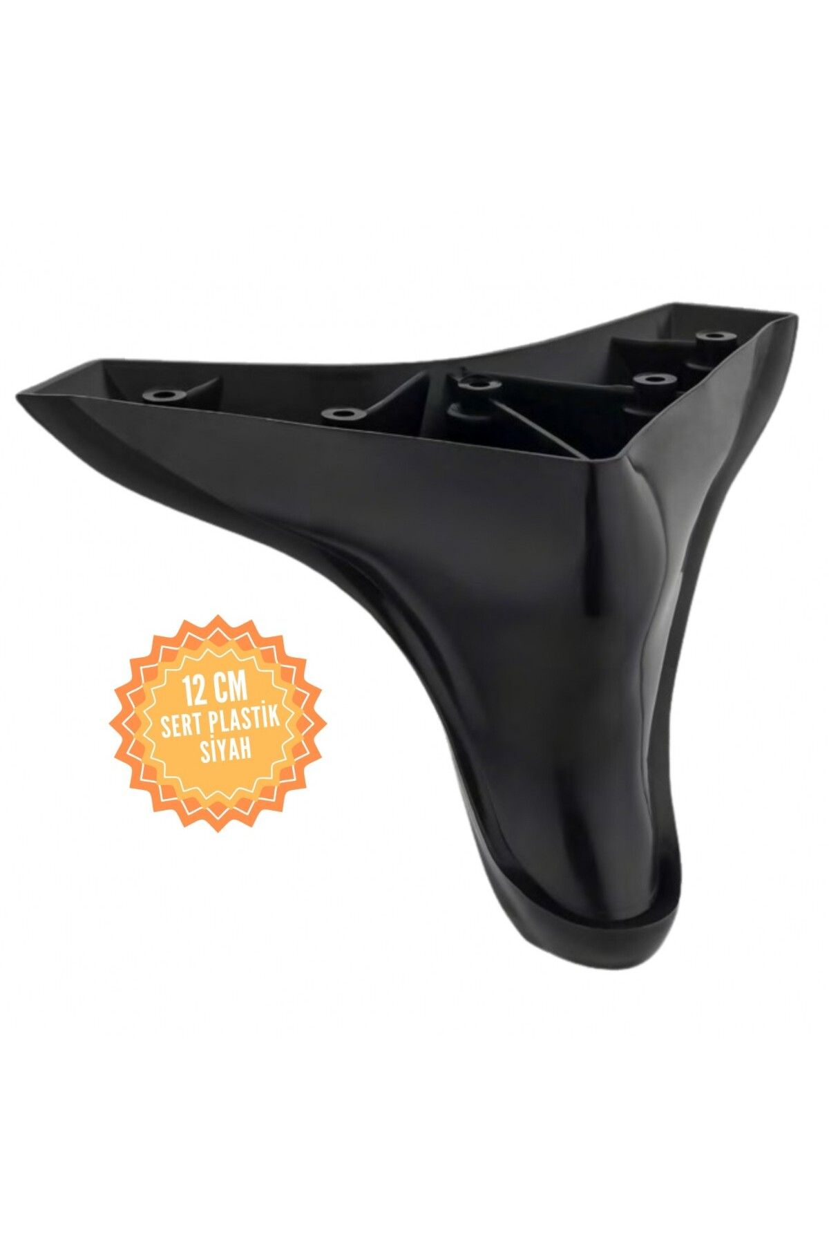 KOÇSAN Yunus Siyah 12 Cm Plastik Mobilya Ayağı, Lüks Metal Mobilya Ayak, Koltuk, Dolap, Şifonyer Ayak