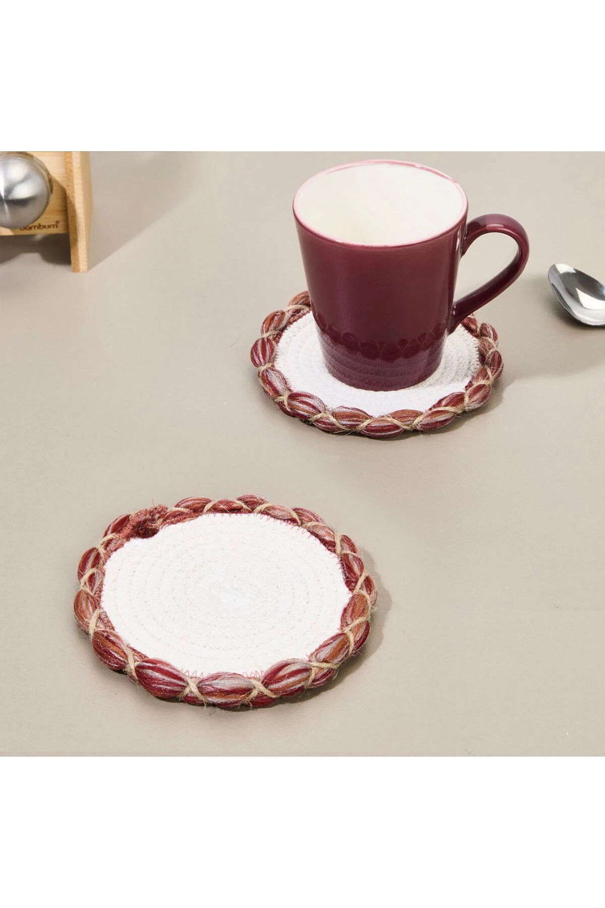 ASPARTAM Soft Laetus Bardak Altlığı - Ekru - 13x13 cm