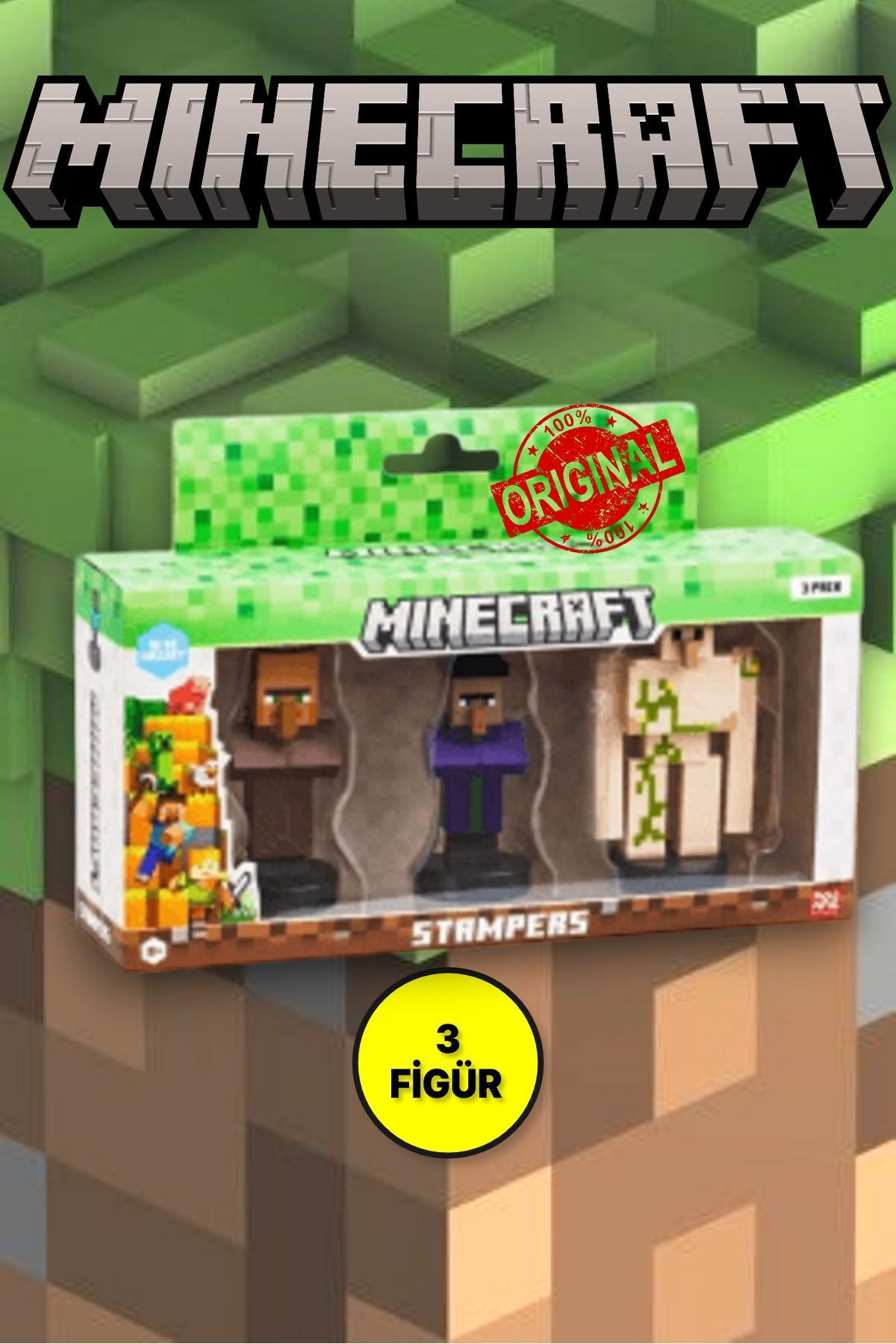 TOYFEST Minecraft 3D Figür Stamper 3'lü Set - MODEL 3