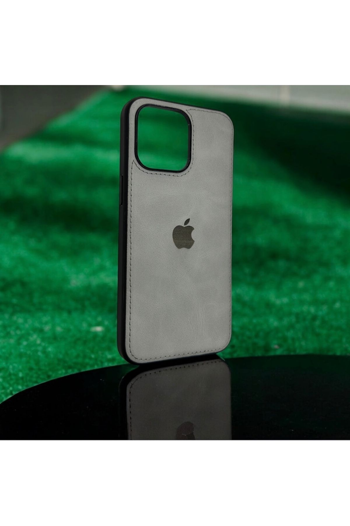 shop İPhone 15 Pro Max Uyumlu Deri Logolu Air Jacket İçi Kadife Cep telefonu kılıfı