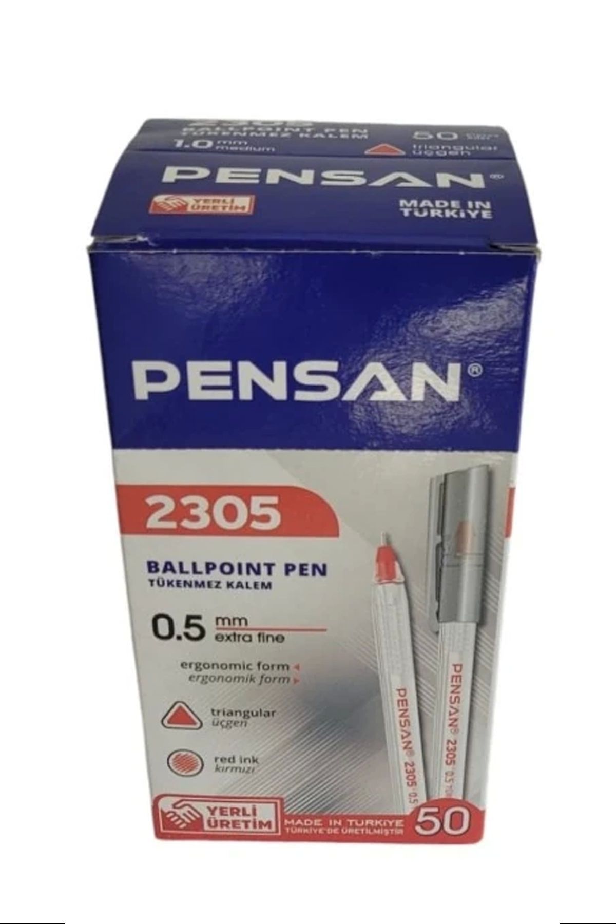 PRATİKOBA Pensan Büro Tükenmez Kalem 0.5 Mm. Kırmızı 50'li