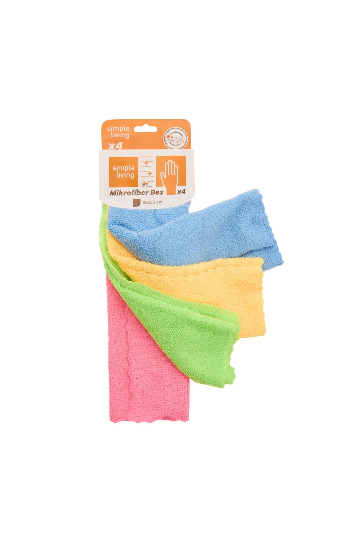 ASPARTAM Simplee Living 4'lü Mikrofiber Temizlik Bezi - Renkli - 30x30 cm