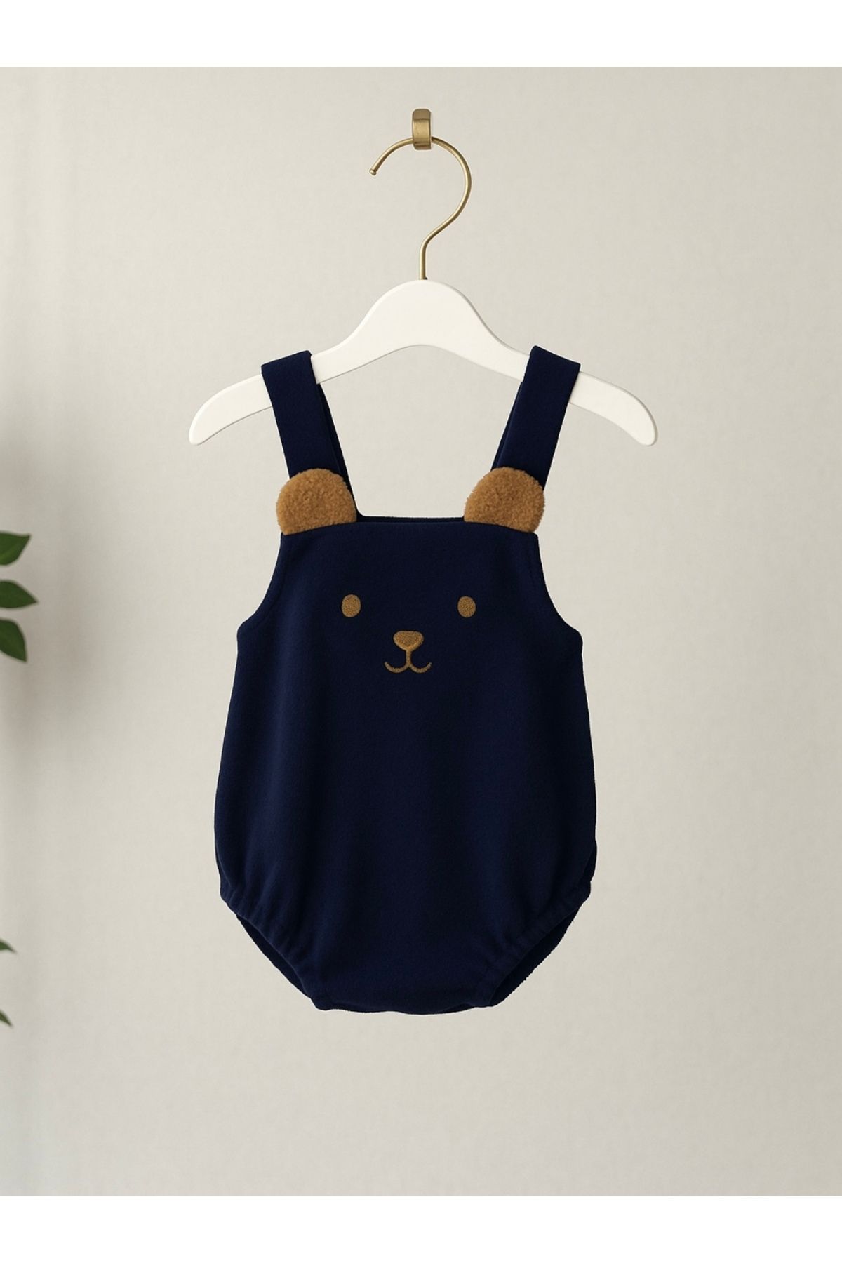 Purenestore Ayıcık Nakışlı Bebek Zıbını Çıtçıtlı