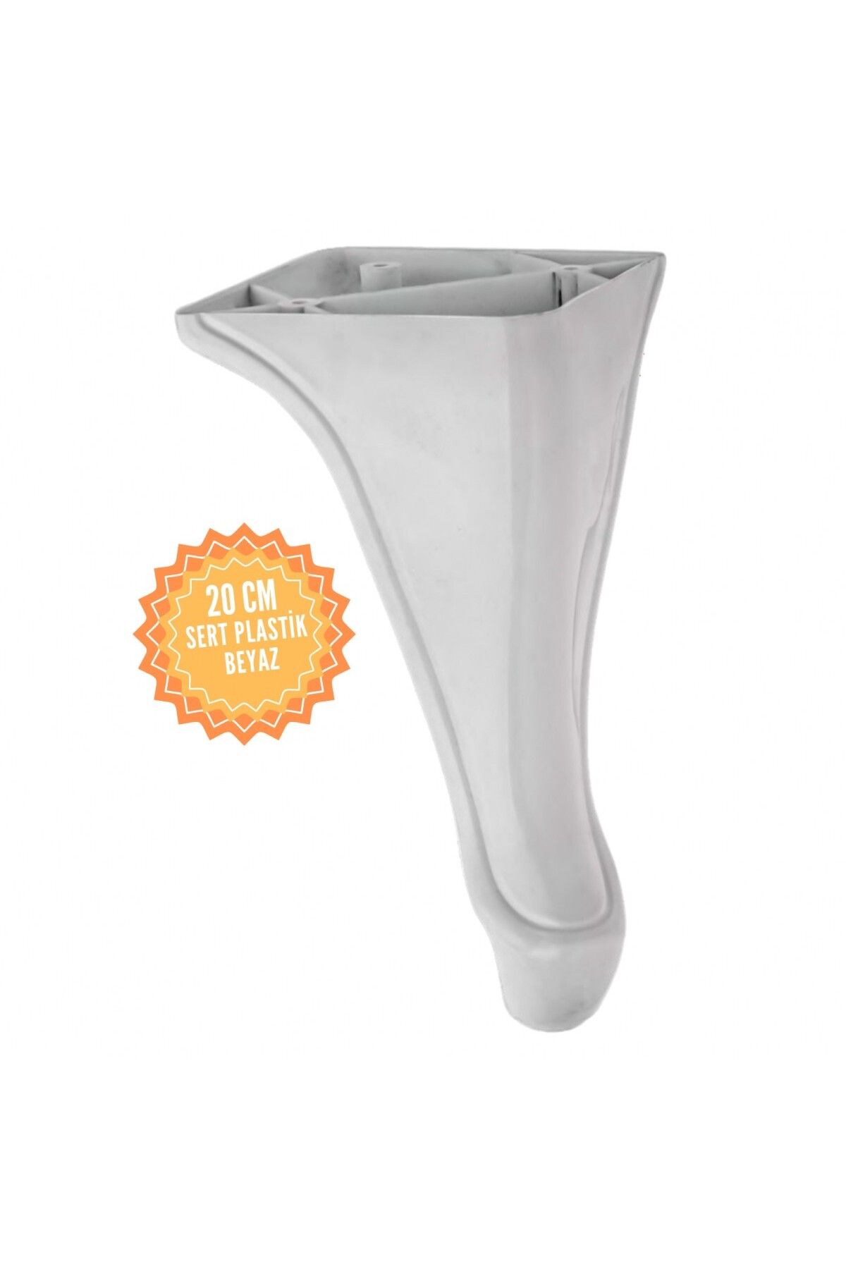 KOÇSAN Yunus Beyaz 20 Cm Plastik Mobilya Ayağı, Lüks Metal Mobilya Ayak, Koltuk, Dolap, Şifonyer Ayak