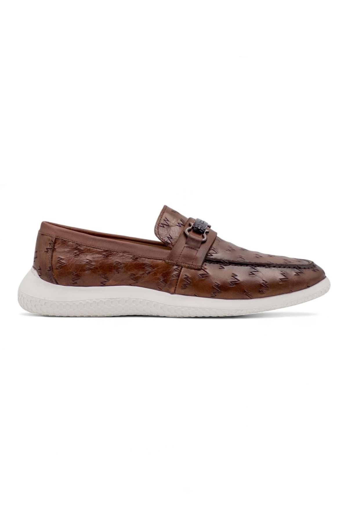 Voyager M211 HAKİKİ DERİ ERKEK LOAFER AYAKKABI TABA
