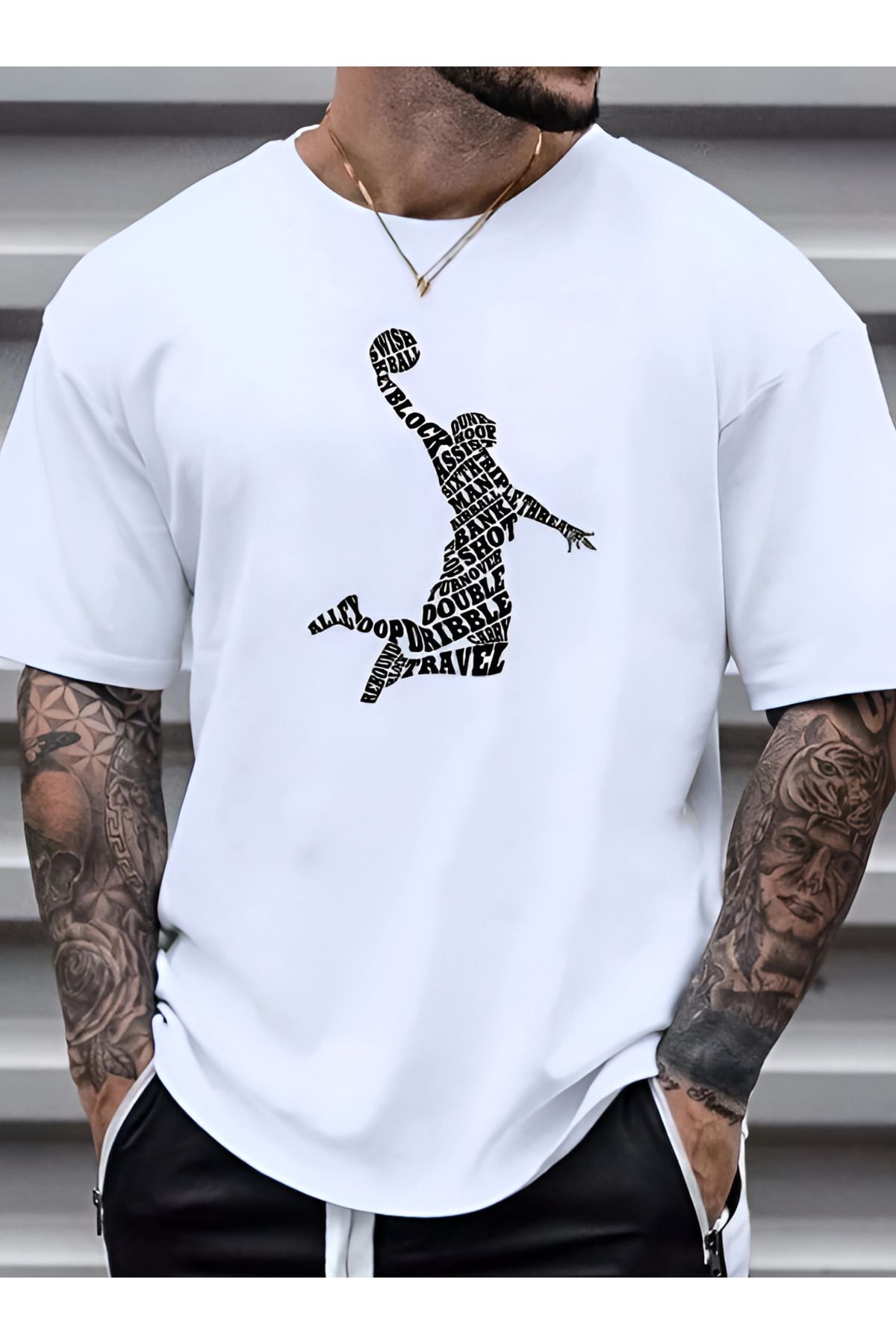 meday Clothing Baskılı Organik Pamuk Oversize Kesim T-shirt