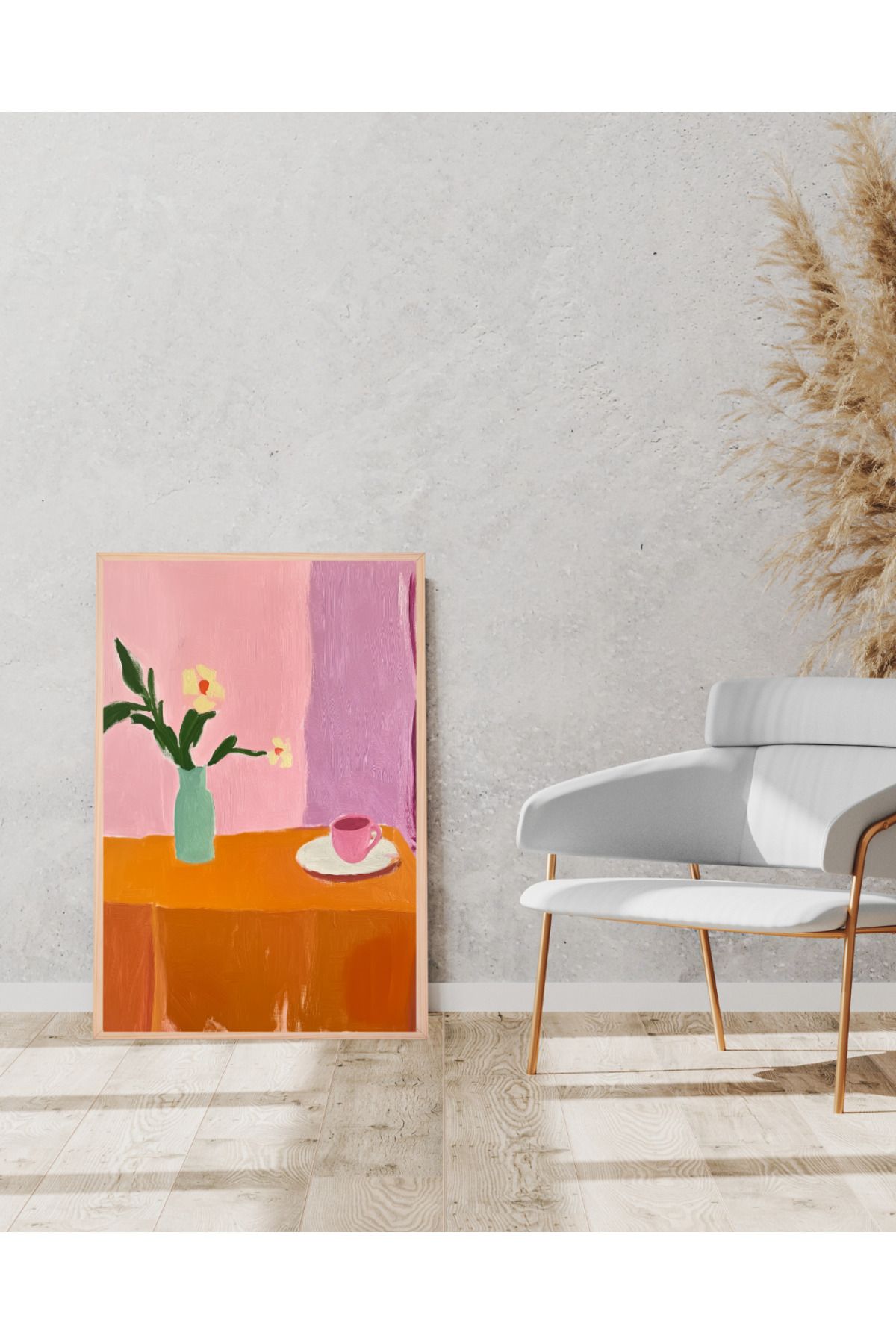 Tuba Decor Tek parça Ahşap Çerçeve Görünümlü MDF Tablo