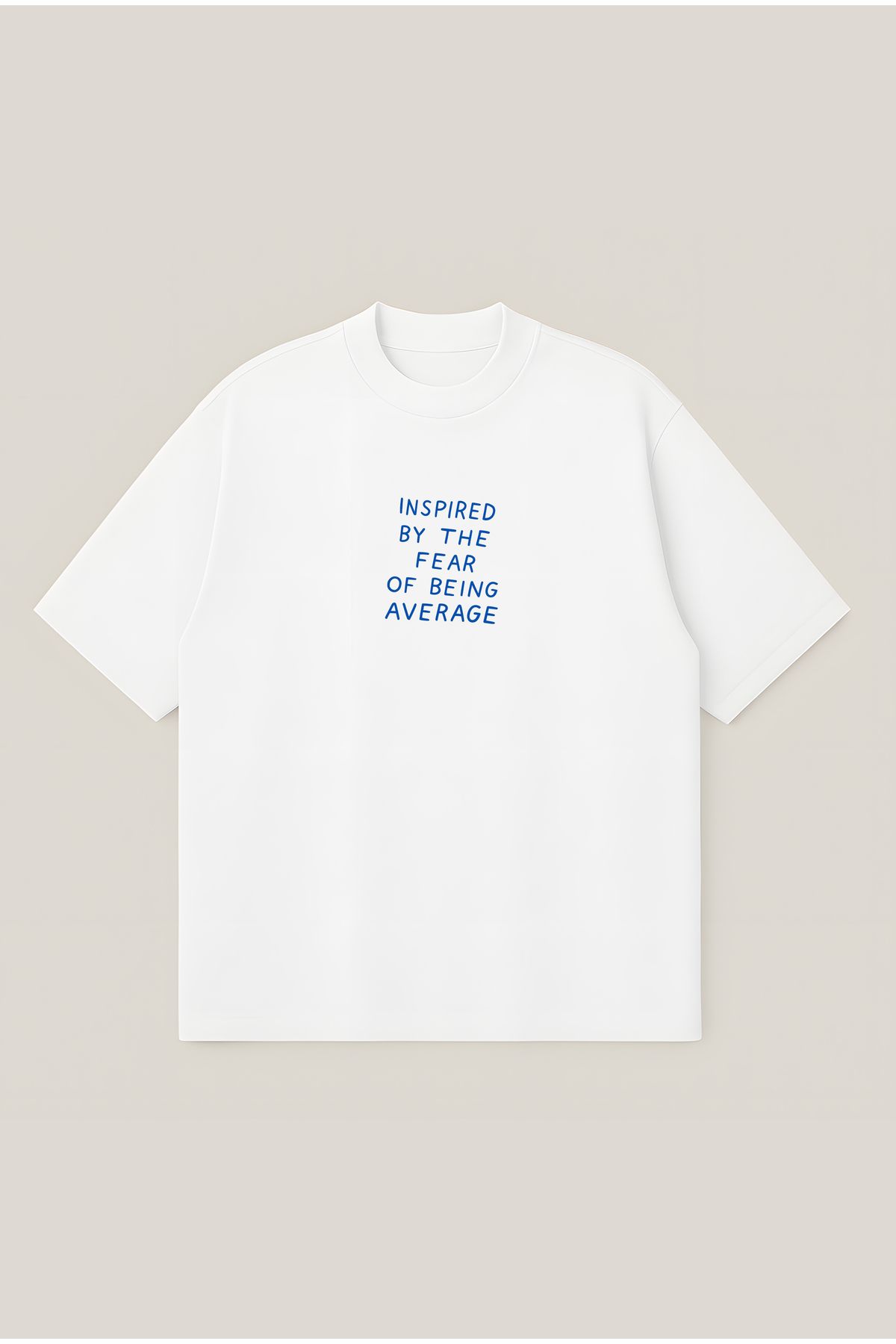 Moon Dancer Fear of Being Avarage Unisex Oversize Baskılı Boxy Fit Kalın Kumaşlı T-shirt