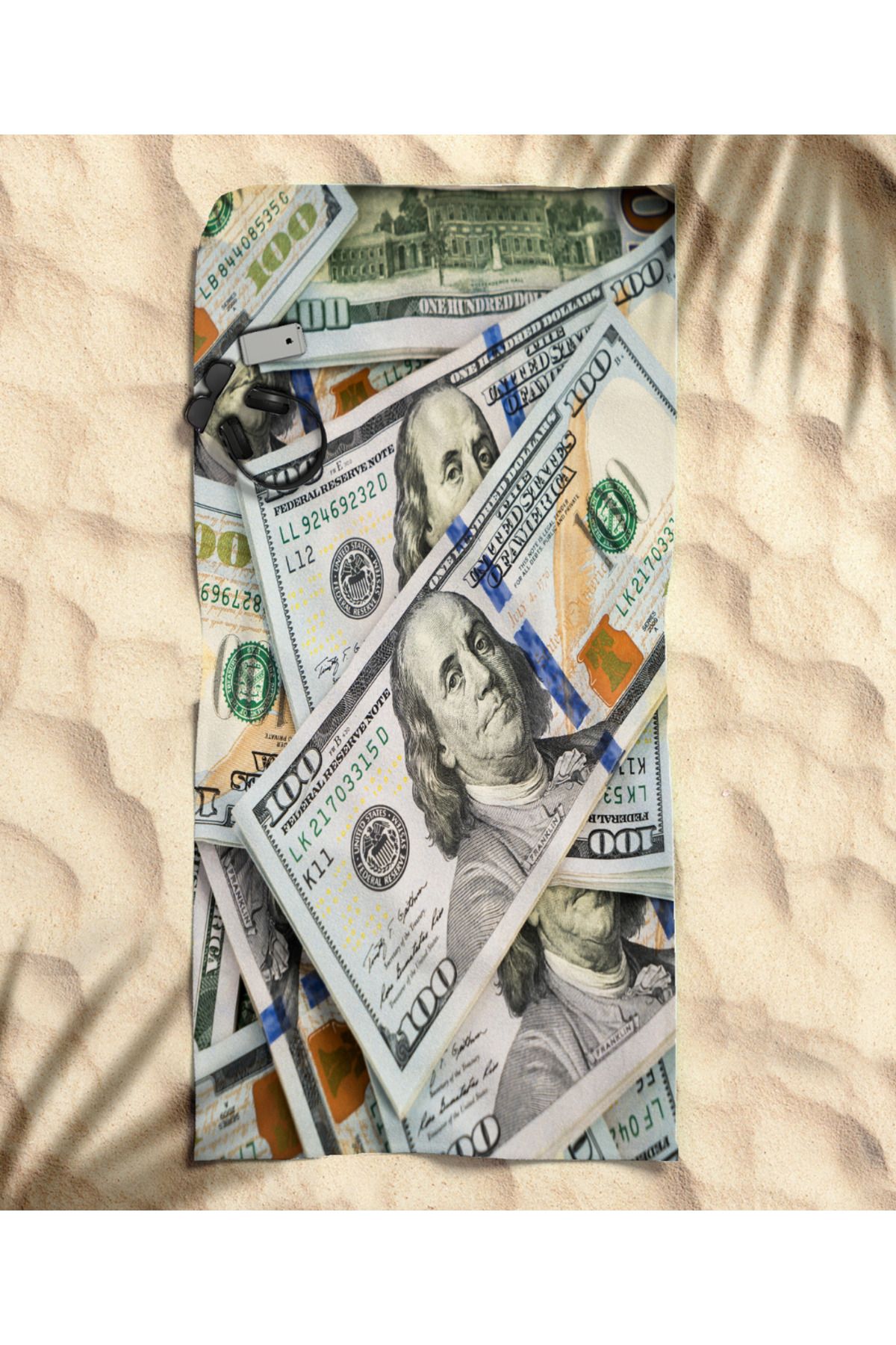 hediyechy Dolar Temalı Plaj Havlusu