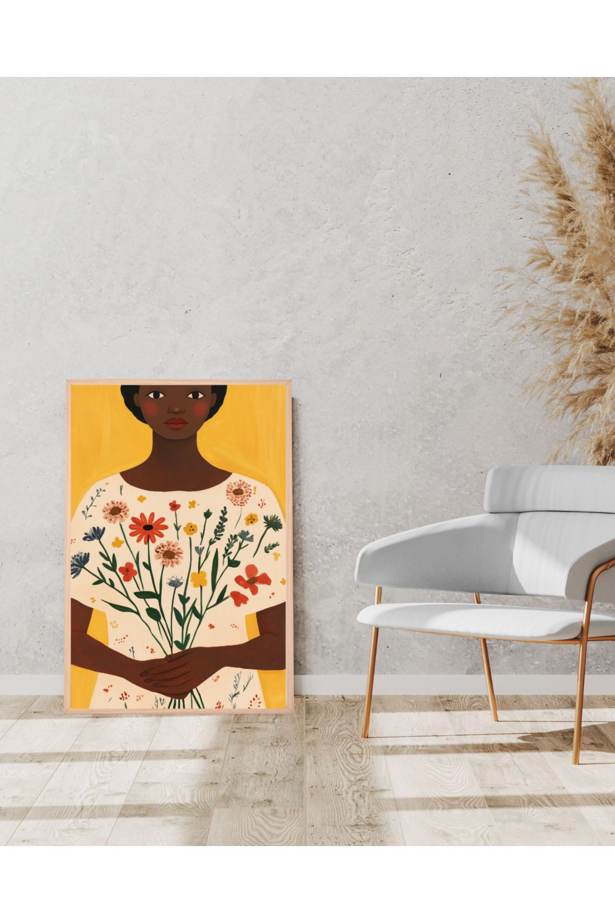 Tuba Decor Tek parça Ahşap Çerçeve Görünümlü MDF Tablo