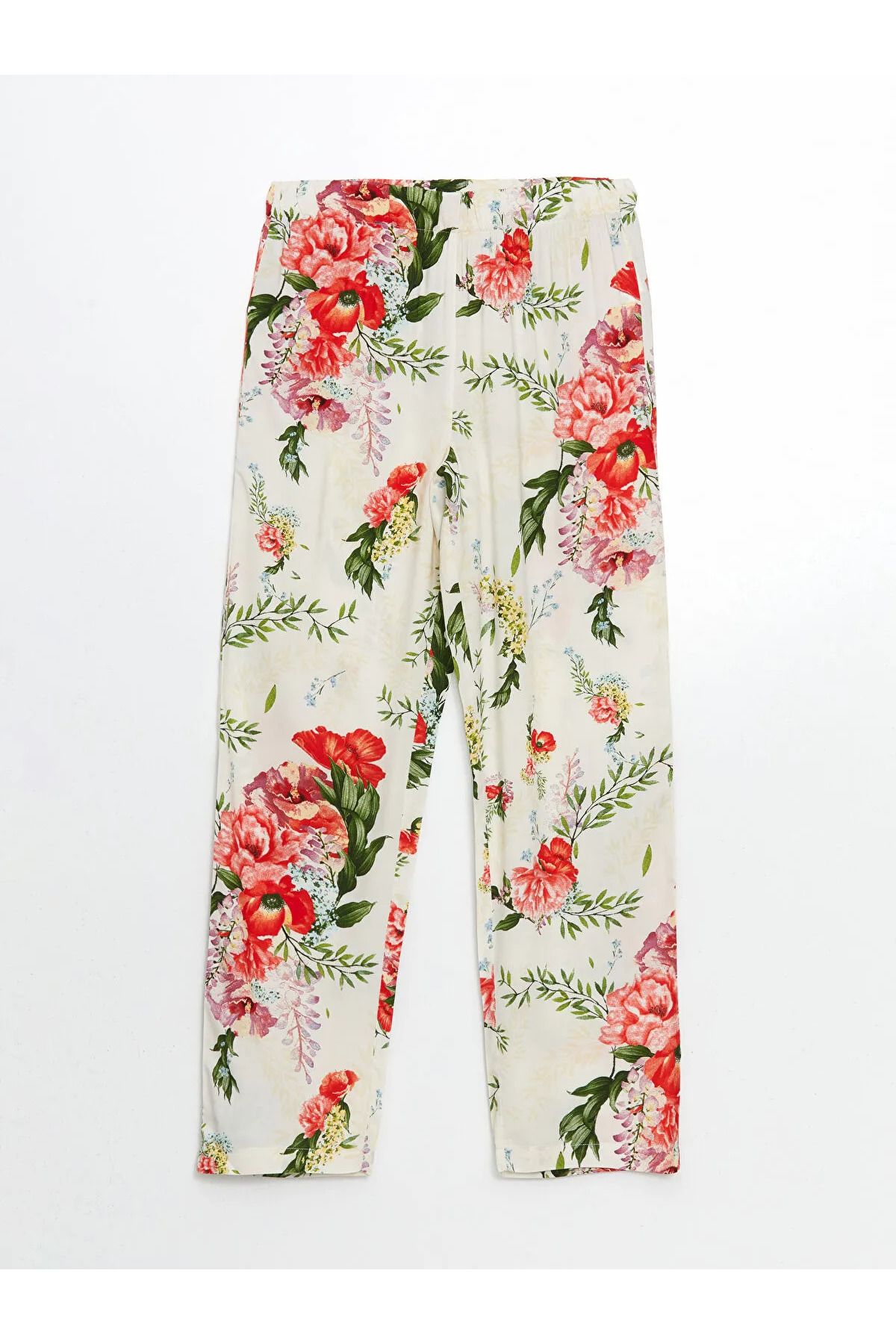LC Waikiki Bisiklet Yaka Çiçekli Kadın Pijama Takımı